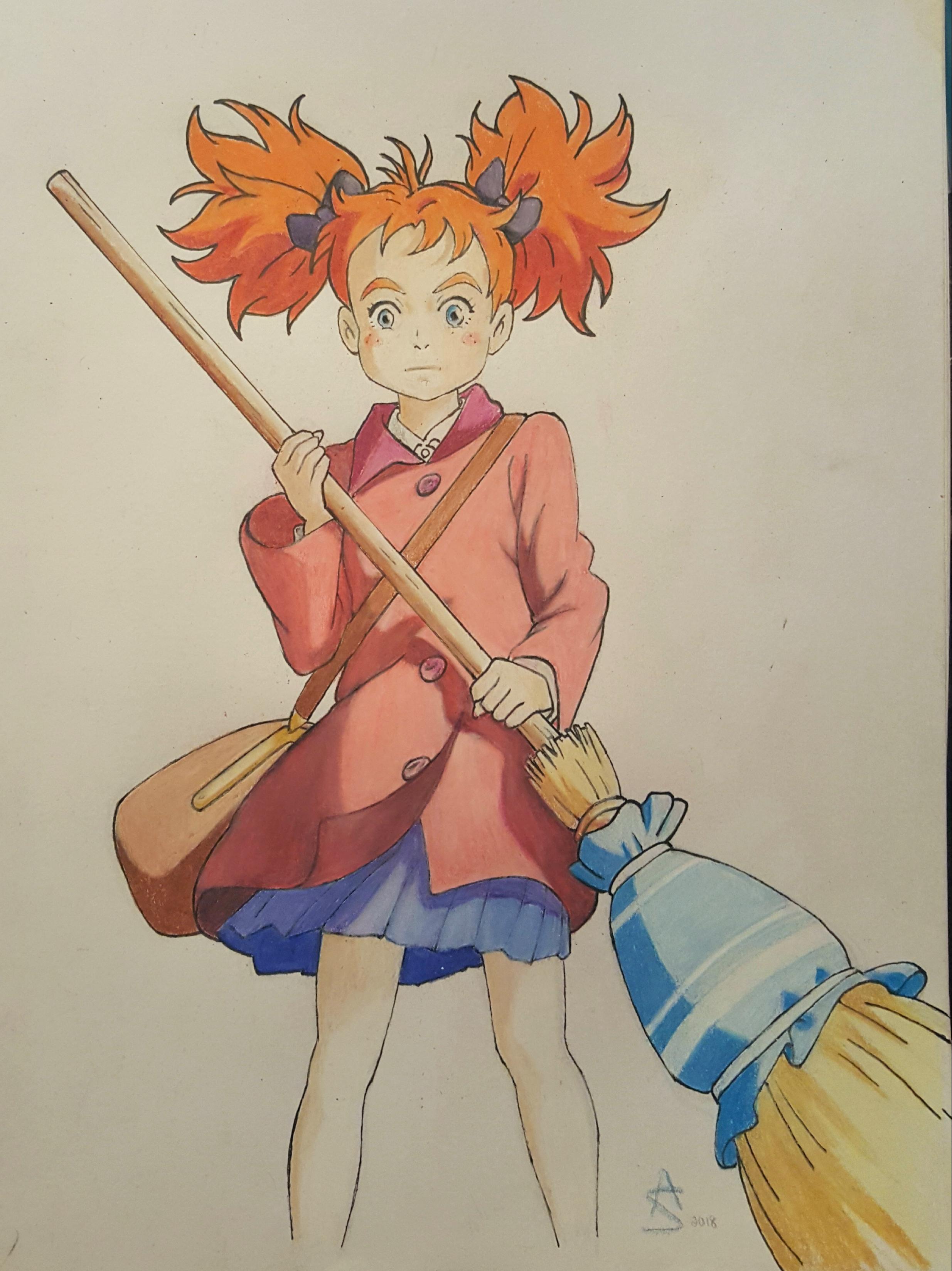 Watched Mary and the Witches Flower four times in a row while drawing