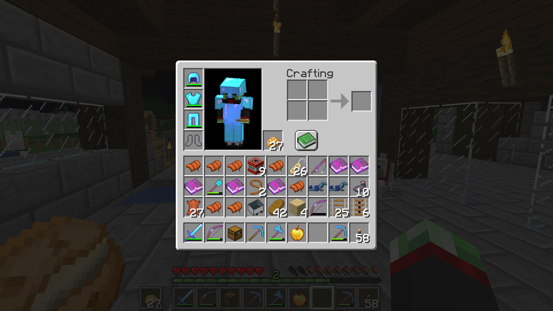 Beware of Creepers! A direct blast 100 to 0d my fully enchanted Diamond