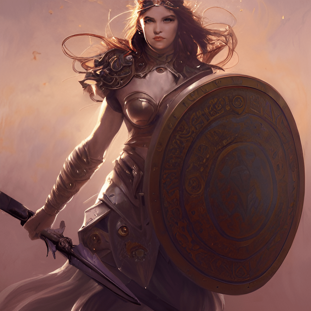 Spear and Shield Female Warrior r/dndai