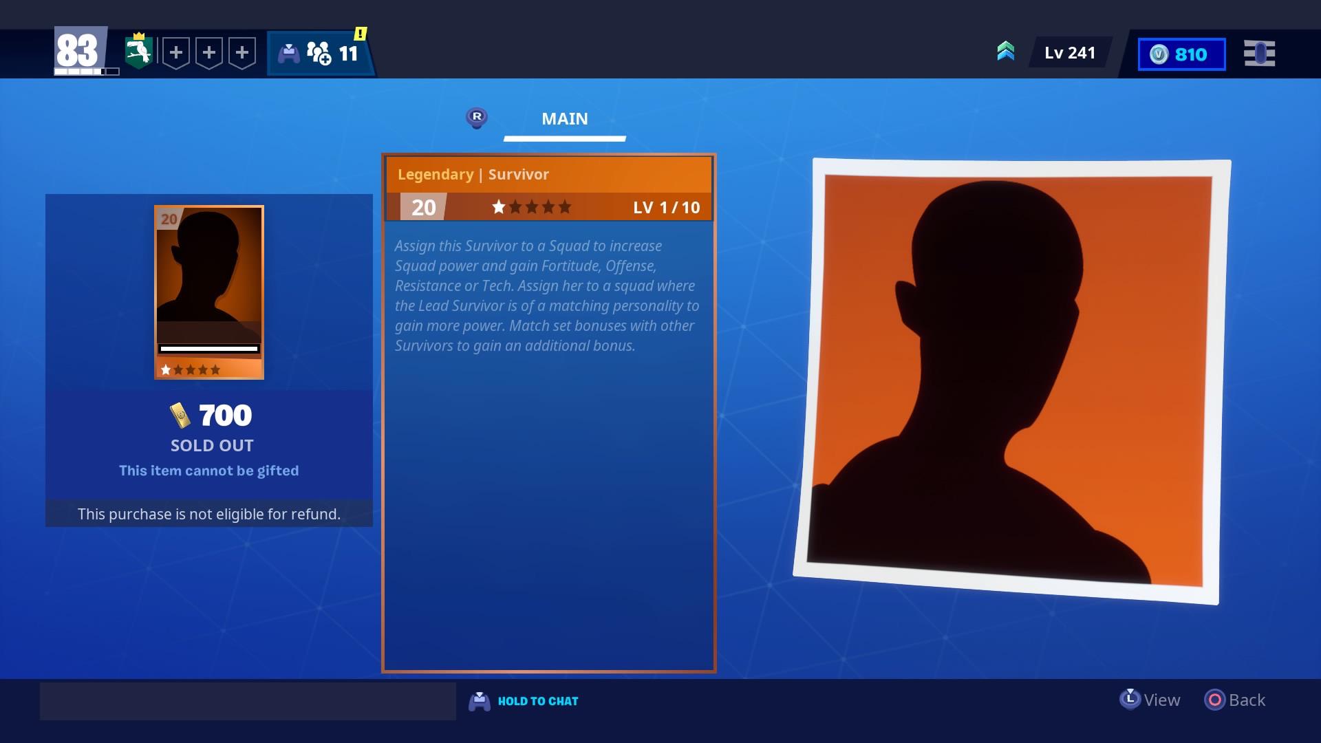 I wish we could buy more than one legendary survivor in the event shop