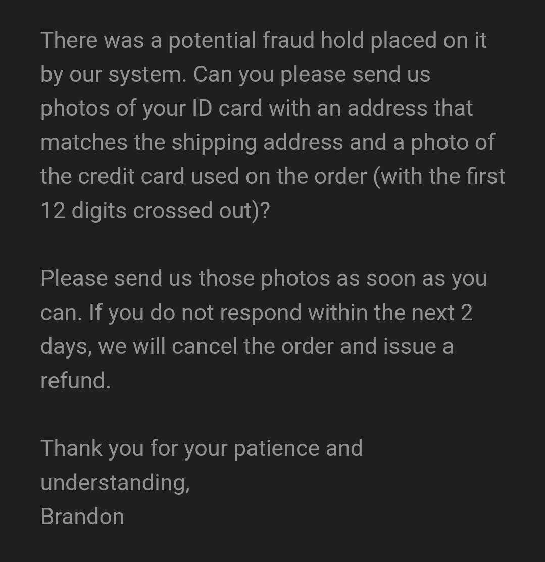 Has anyone ever received this email after ordering from Newtype? My