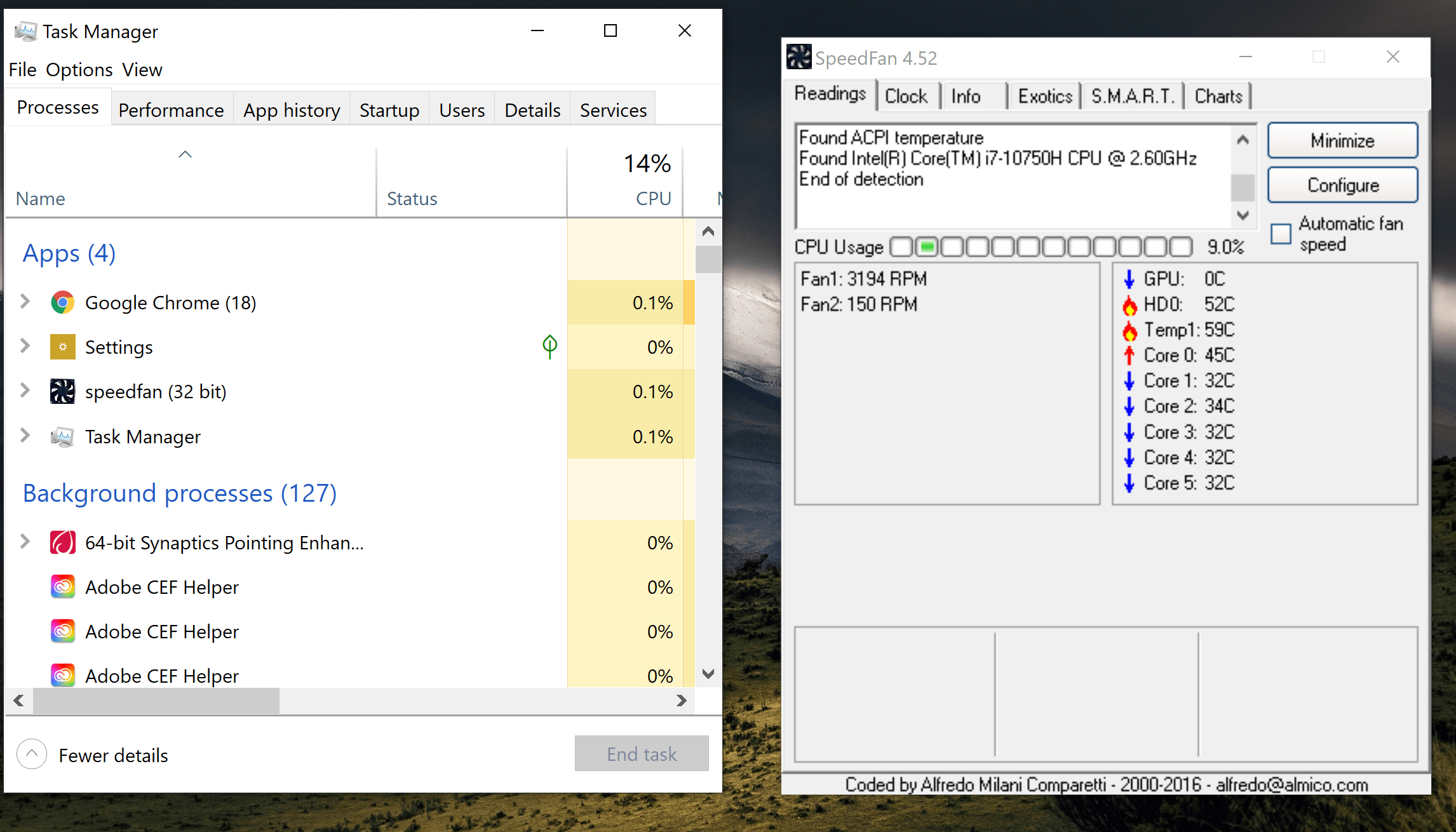 Why is SpeedFan showing the flame symbol and loud fans? I don't even