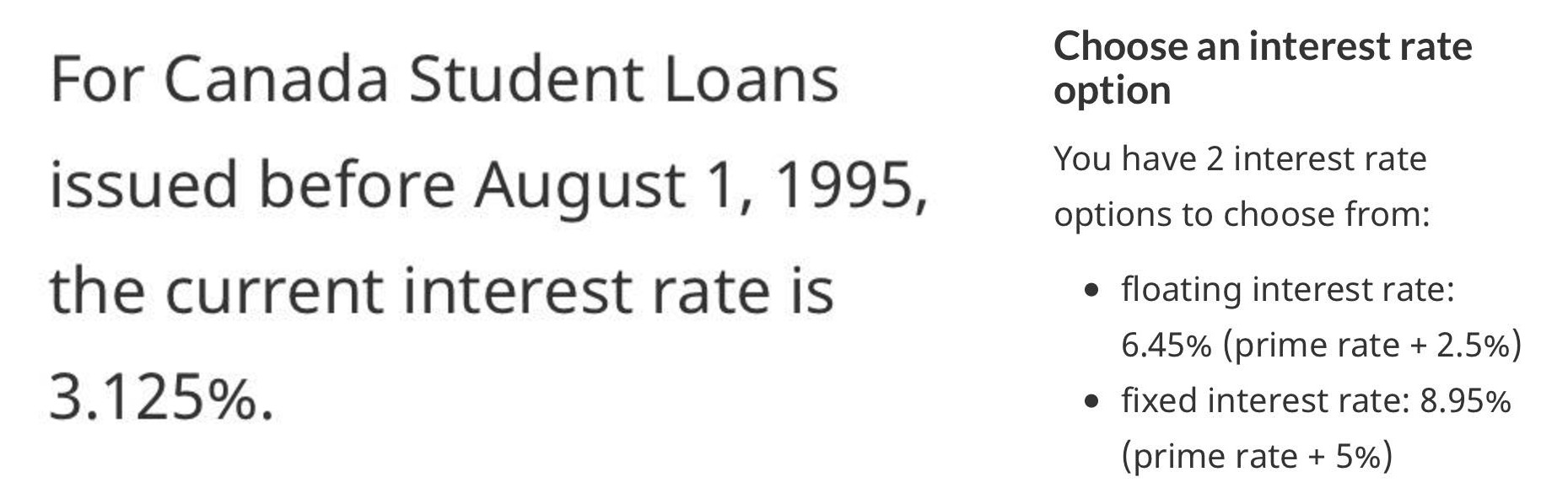 Canada Student Loan Interest Rate >