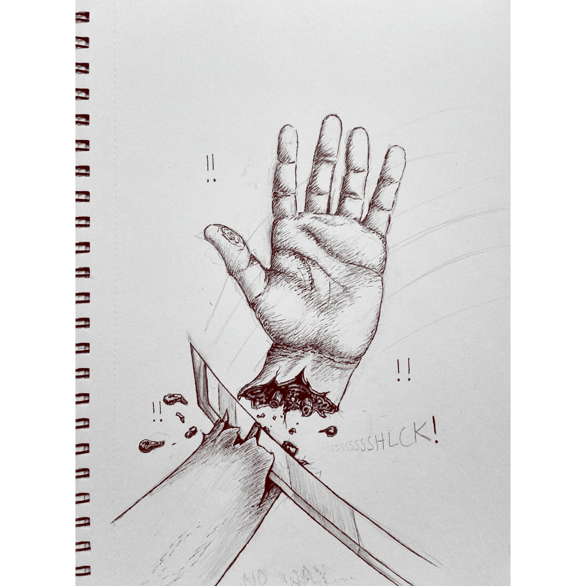 Just a flesh wound. r/drawing