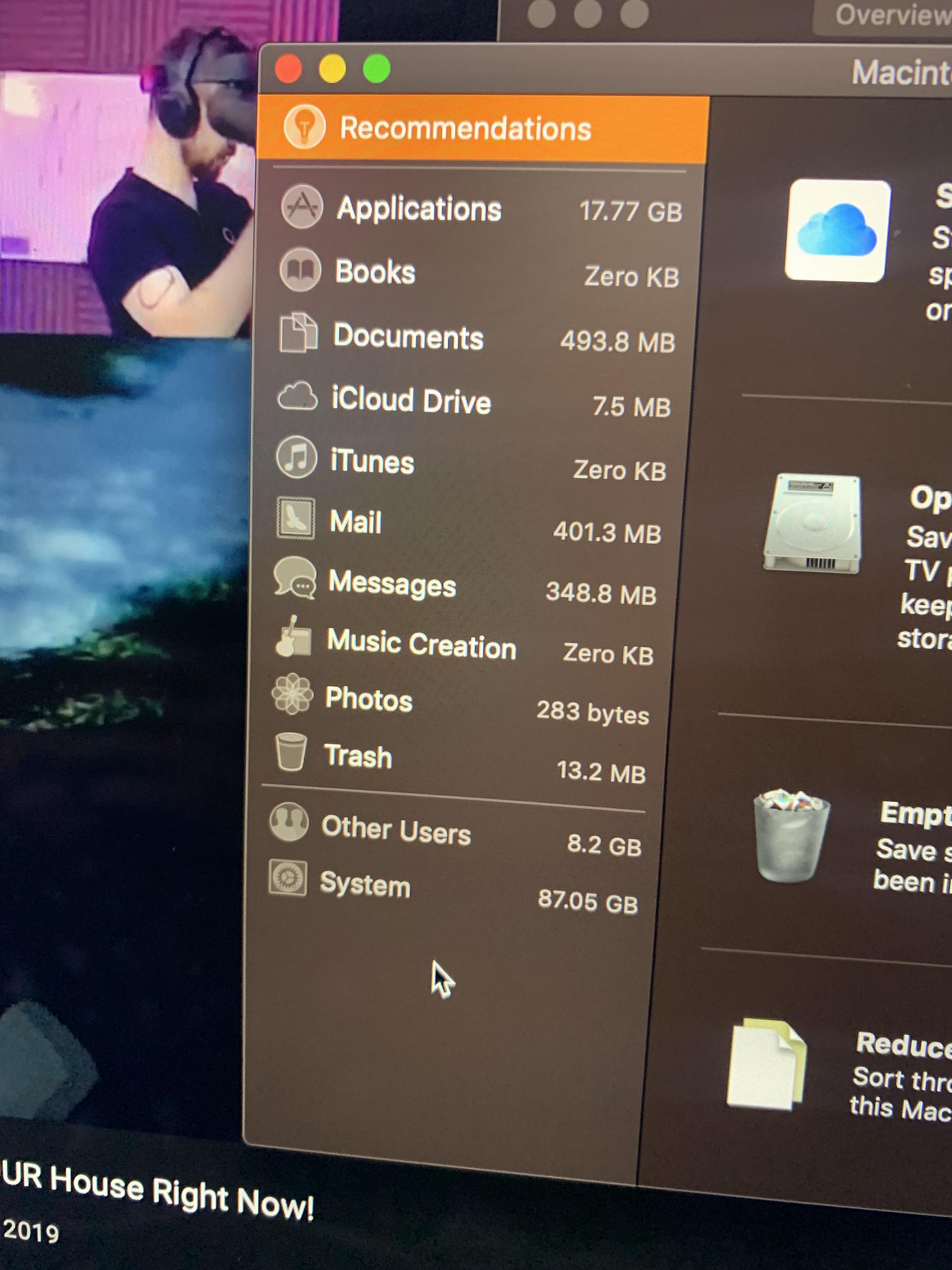 System taking up 87 GB storage, why? r/macbook