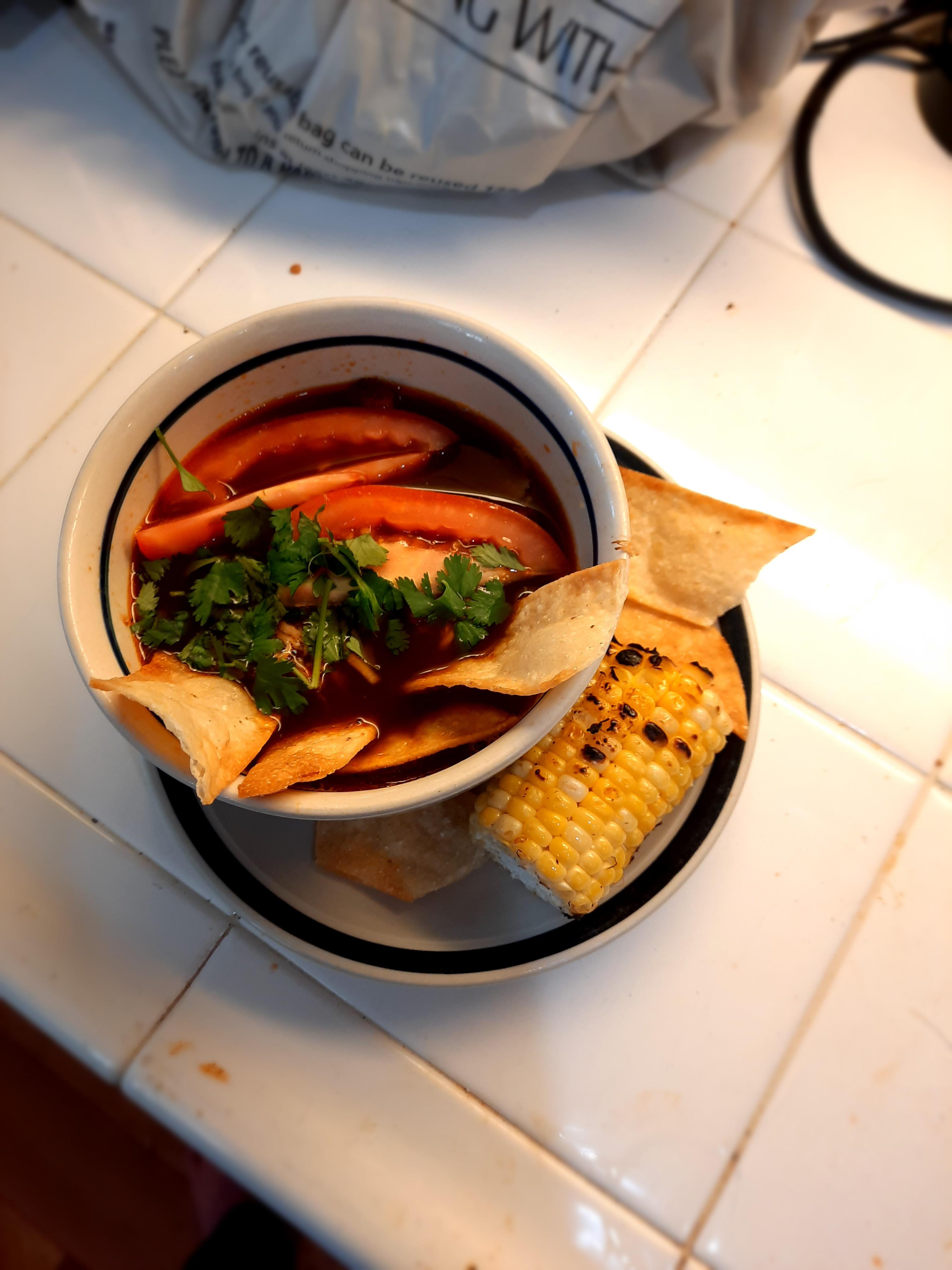 Made the birria tacos, then braised a huge pork hock in the stock and