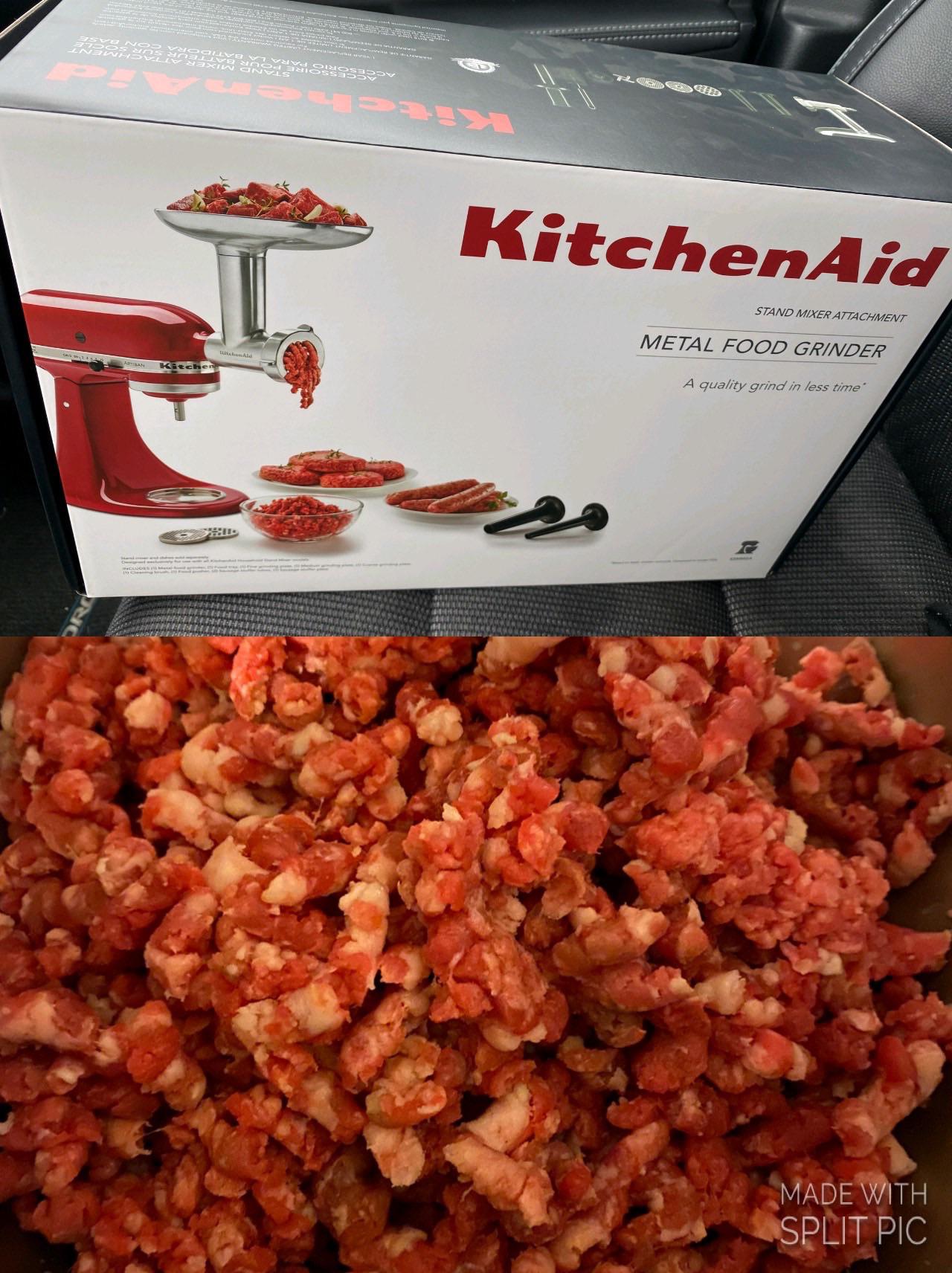 I just got my KitchenAid mixer. Just got the grinder today and I am IN