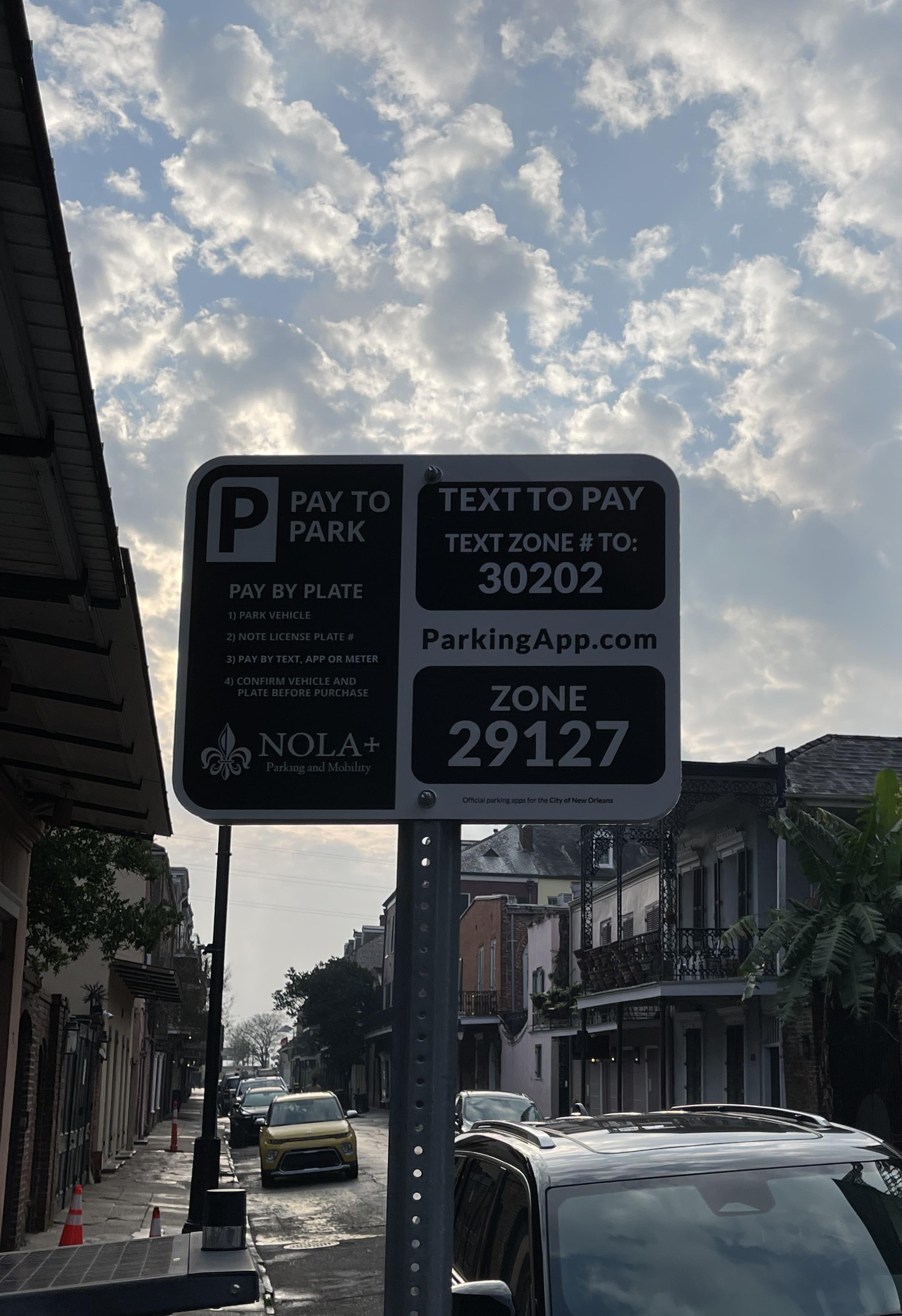FYI French Quarter street parking now uses a new app other than