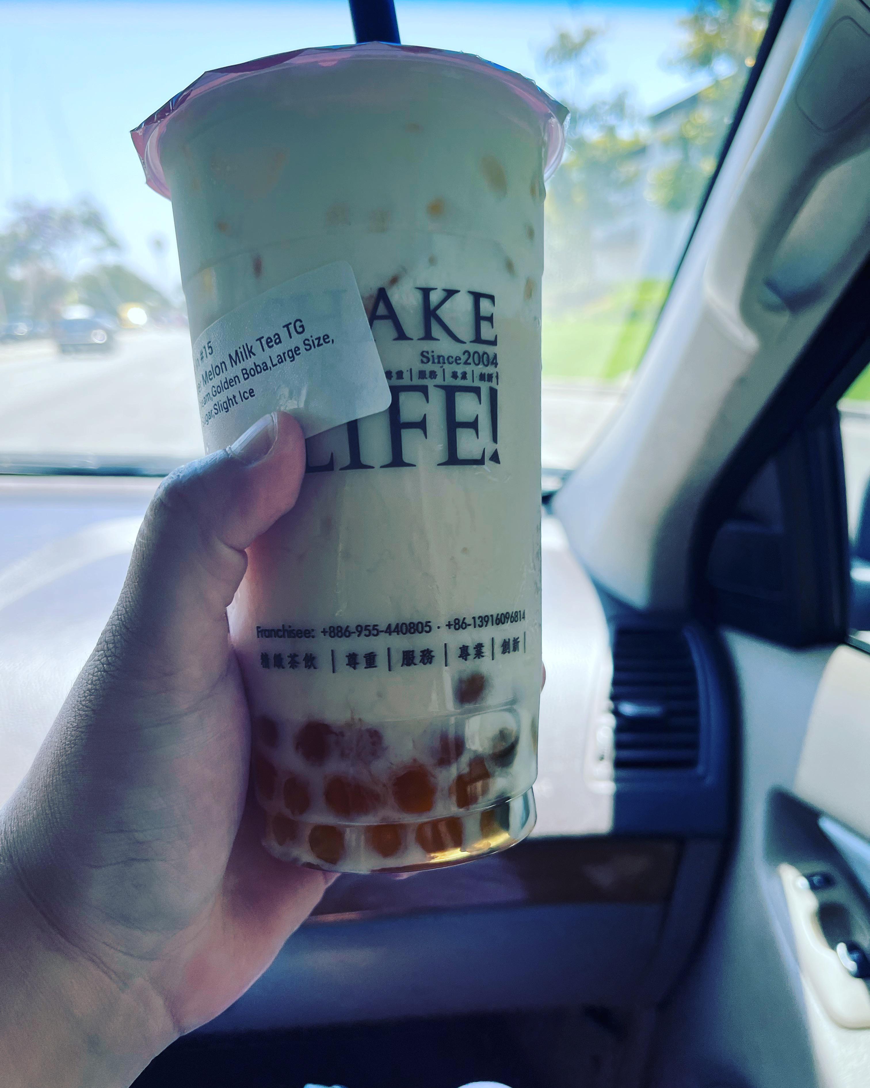 Winter Melon milk tea w/sea cream and boba boba