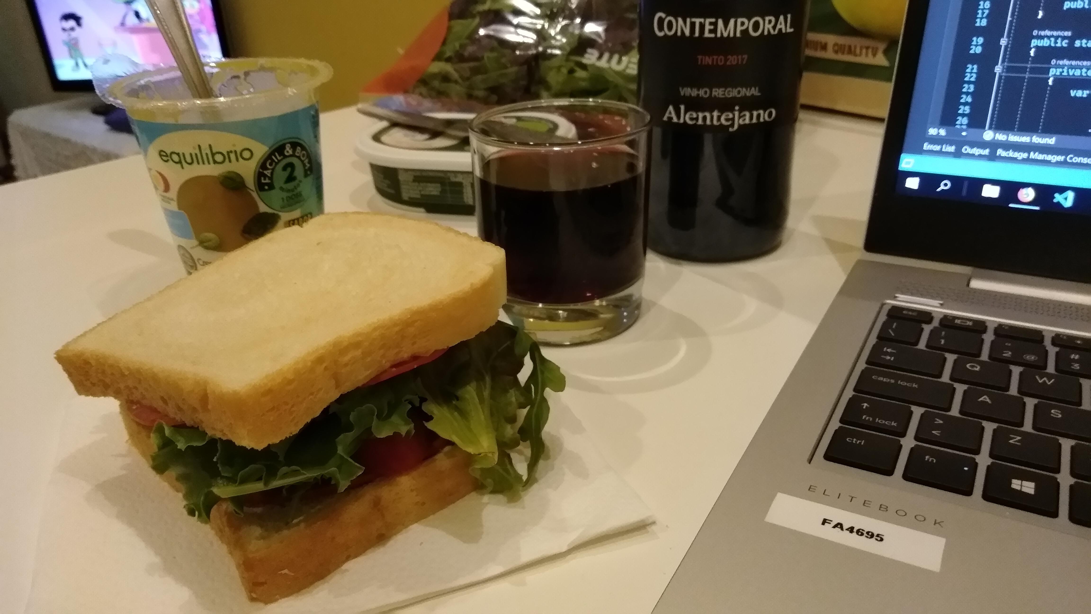 Working late, solving bugs... Nothing like a proper Portuguese wine to
