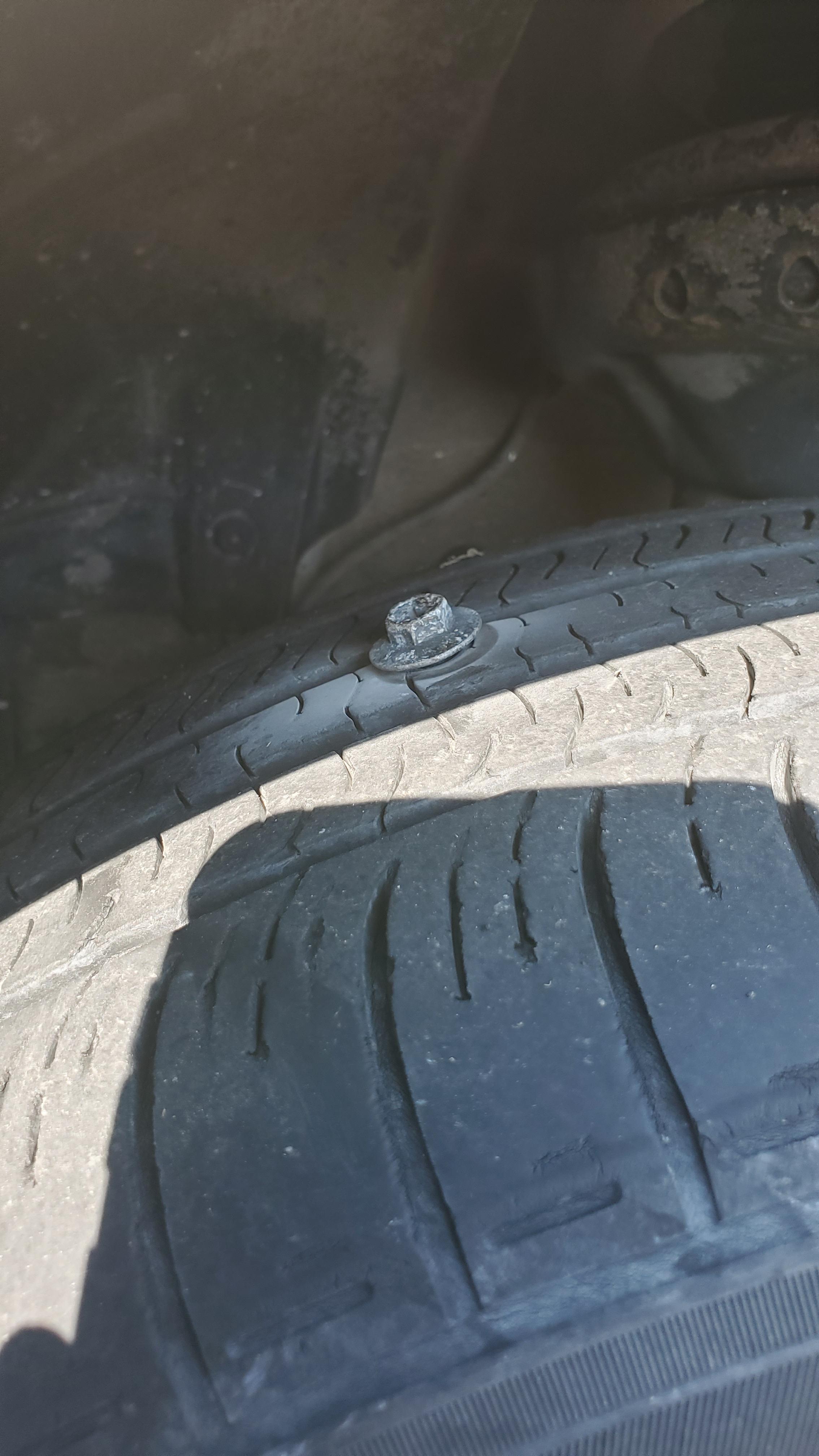 Heard a weird noise while I was driving and found this in my tire : r