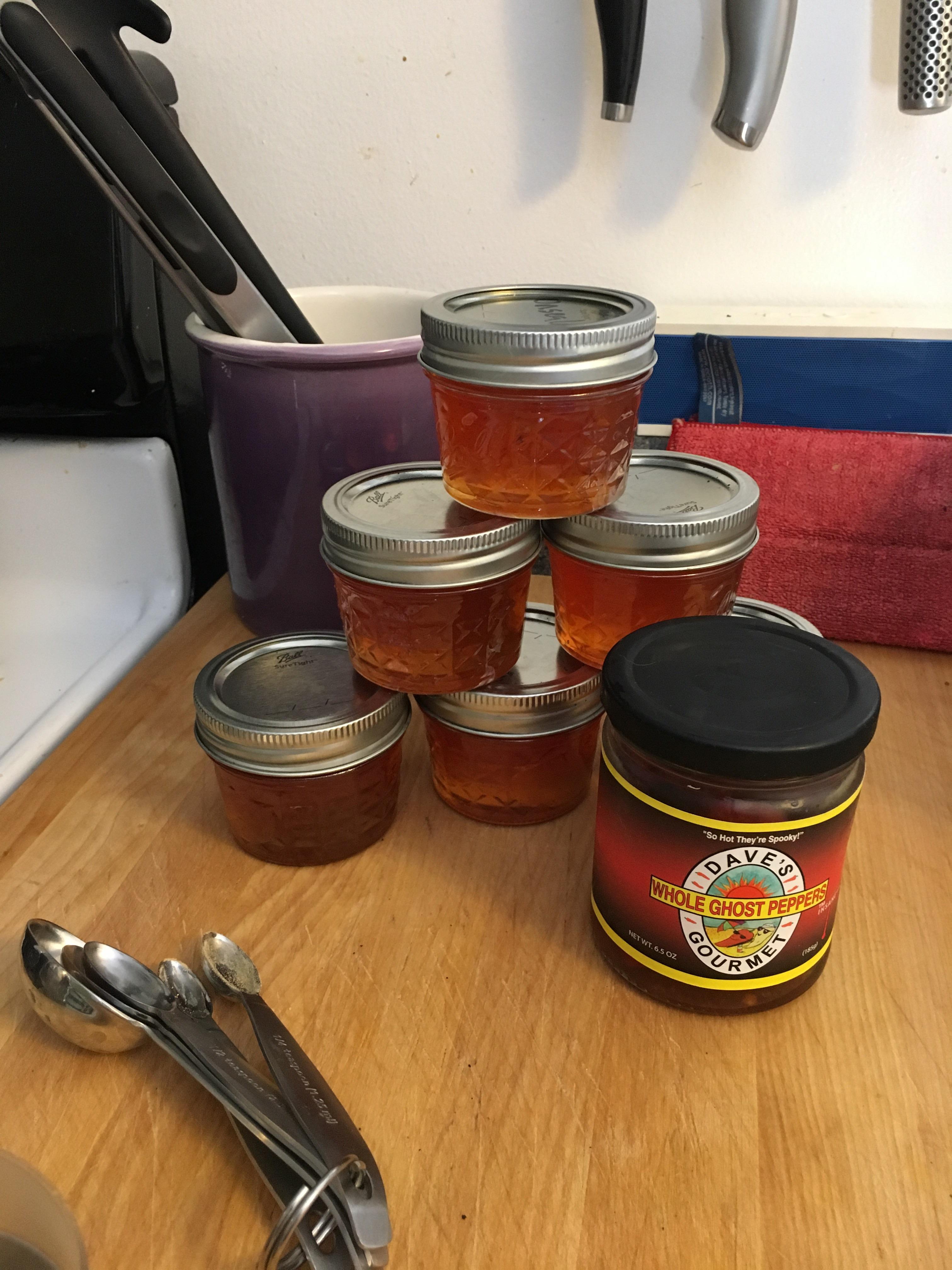Made Ghost Pepper Jelly (recipe in comments) r/spicy