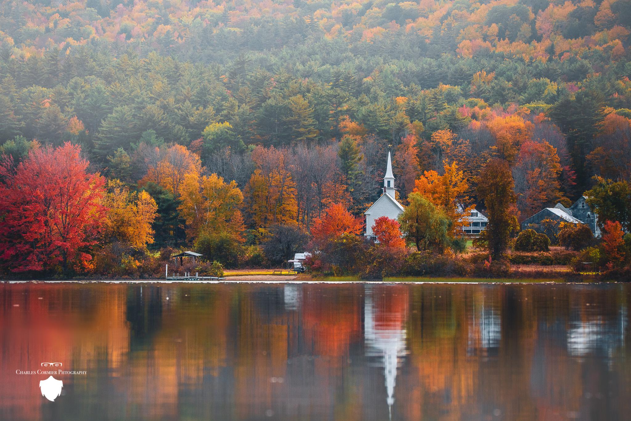 "Little White Church" Eaton Center, New Hampshire r/Autumn