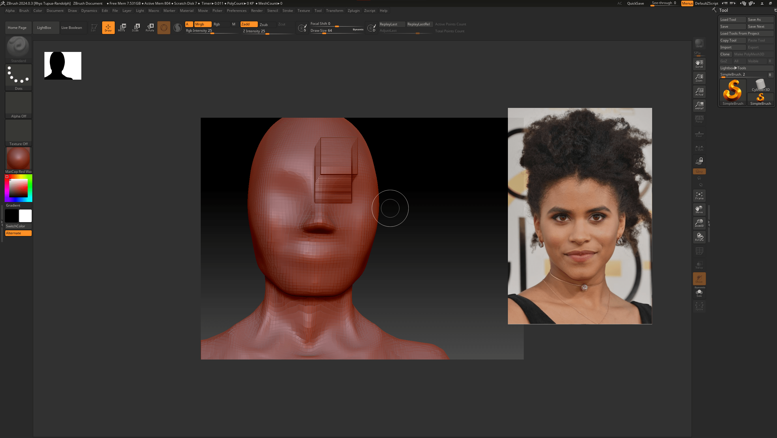 How do I get back to sculpting after adding a reference, the box is