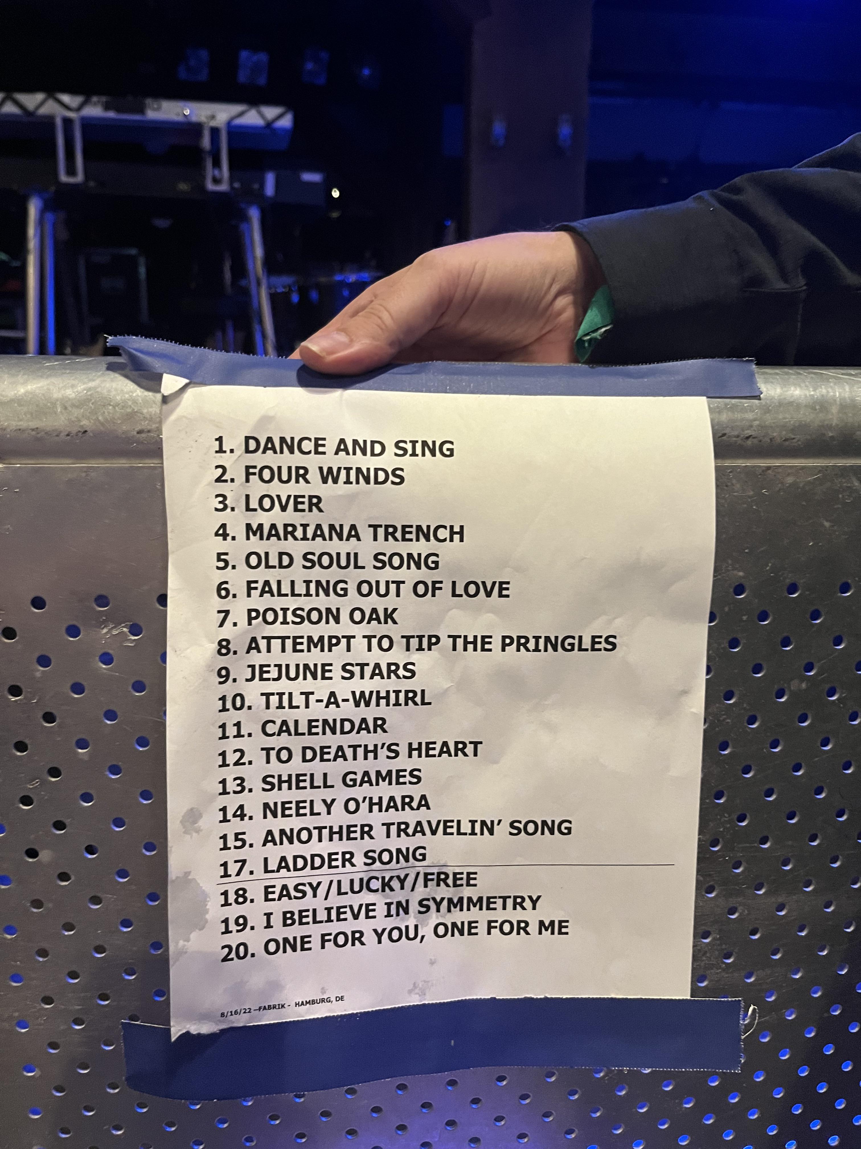 Setlist Hamburg r/brighteyes