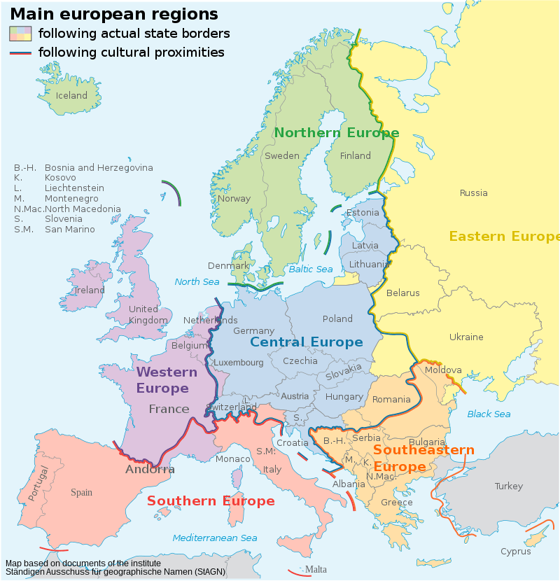 Europe by regions r/MapPorn