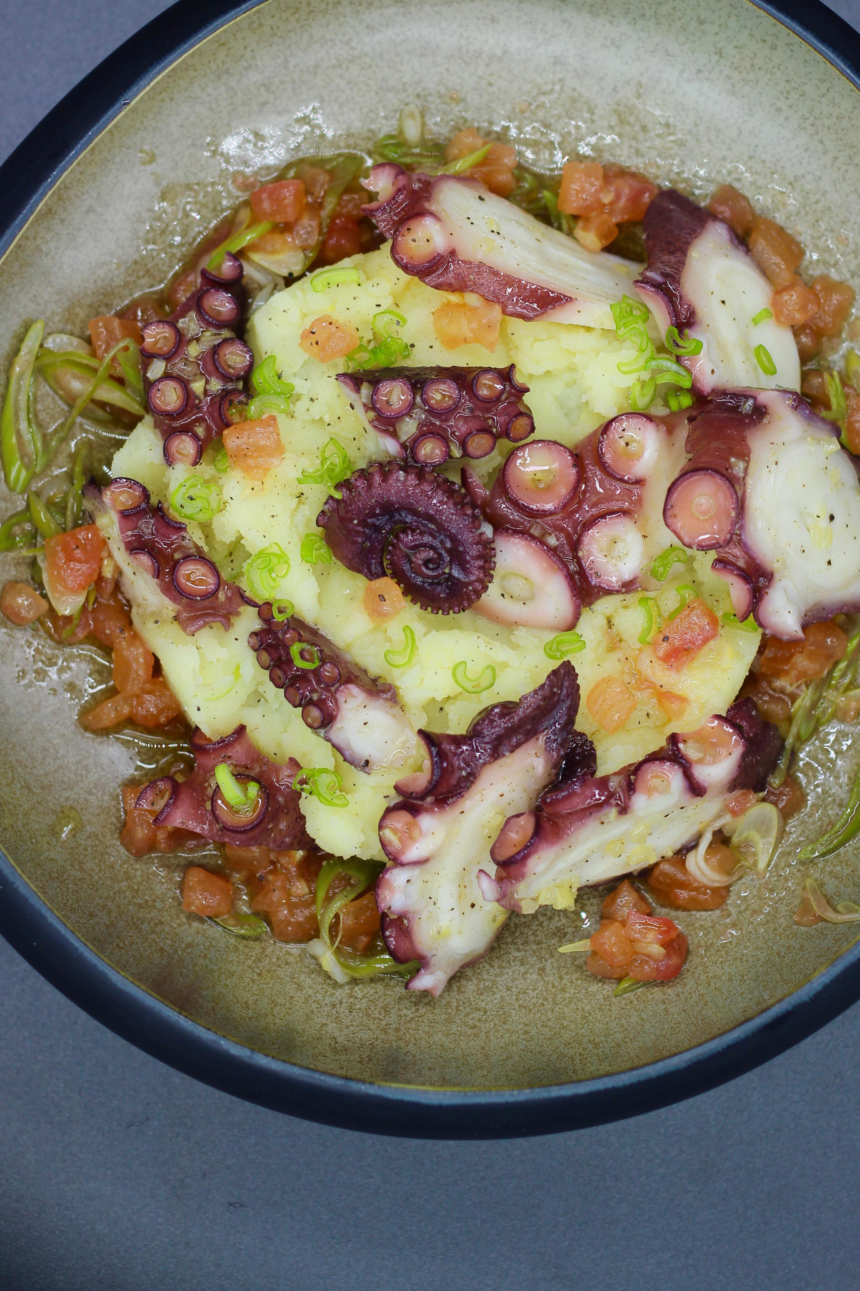 [Homemade] Poached Octopus marinated with preserved lemon, olive oil