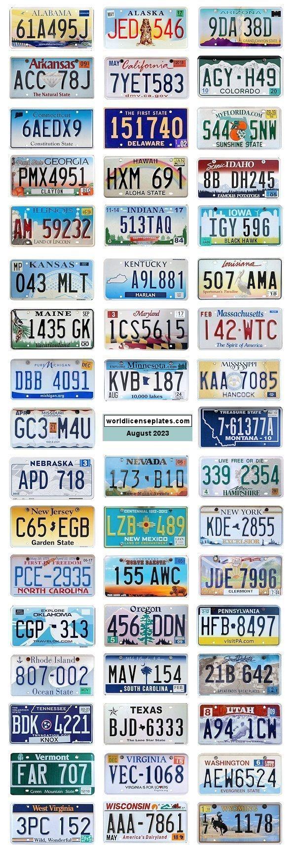 A cool guide to the US license plates per state r/coolguides