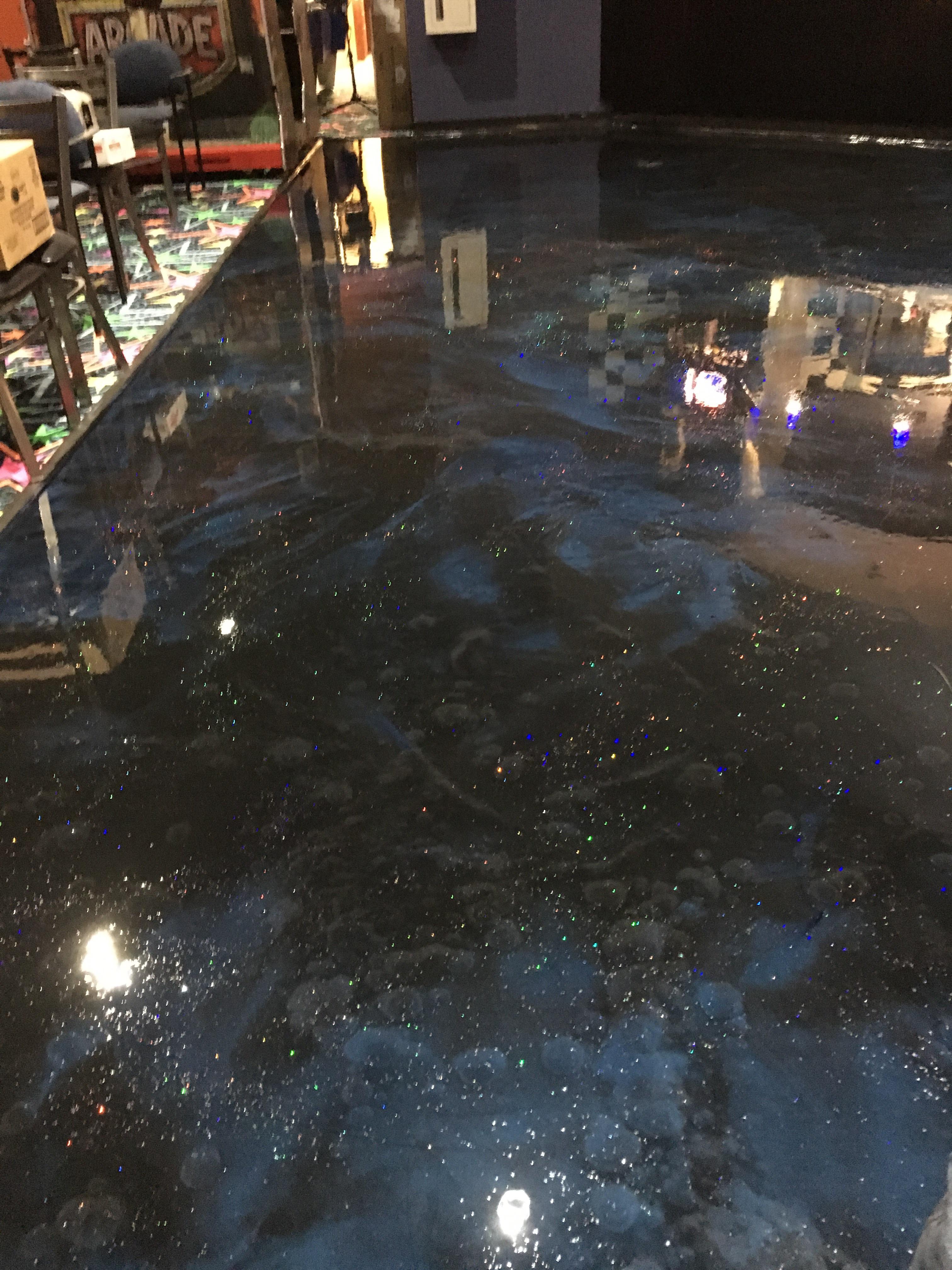 Epoxy Floor Blue And Black Epoxy Floor