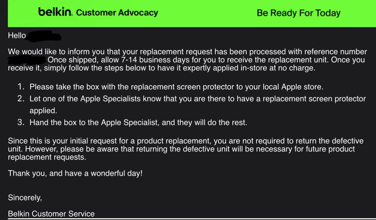 Belkin screen protector replacement questions. r/iphone