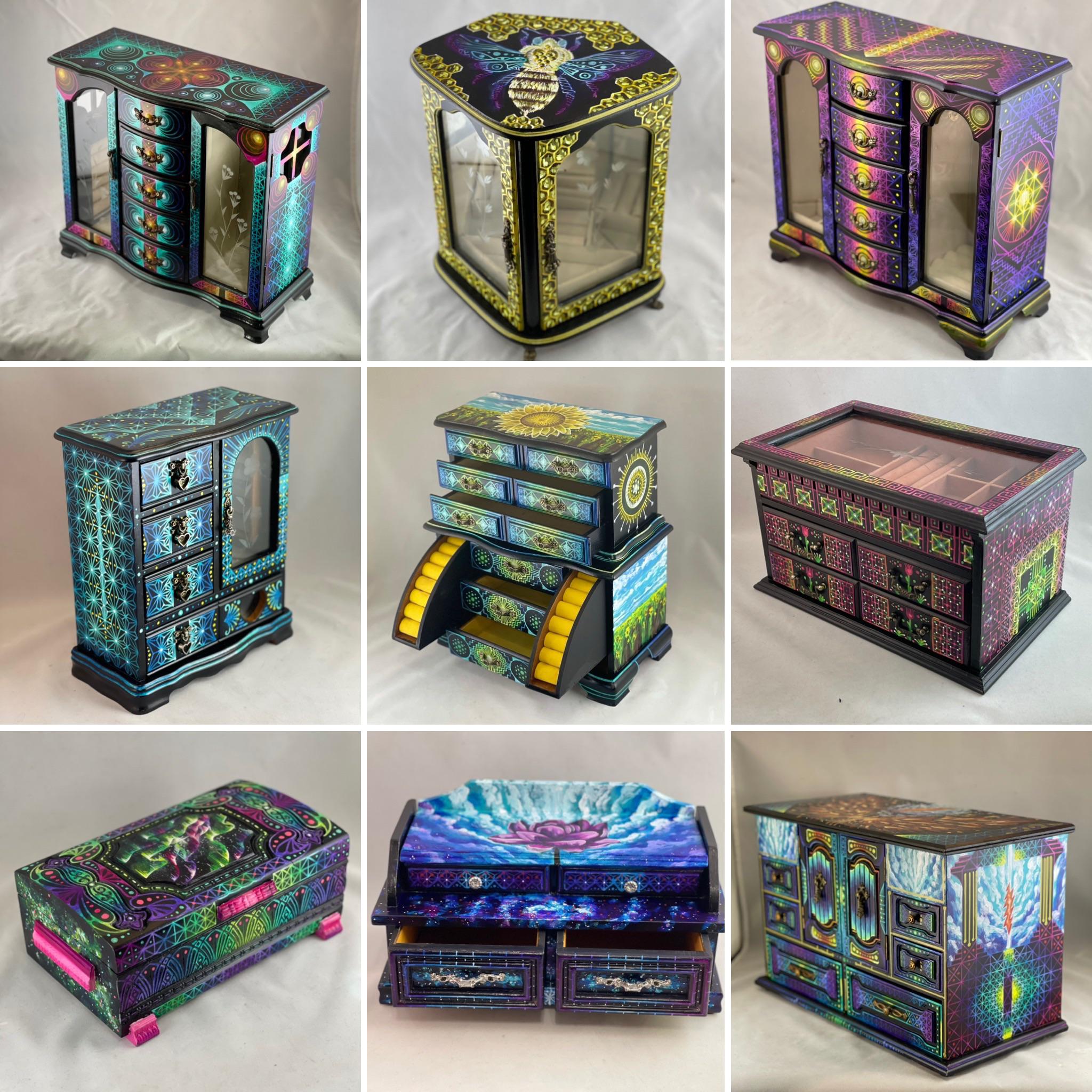 I’ve been hand painting jewelry boxes for the last couple of months r
