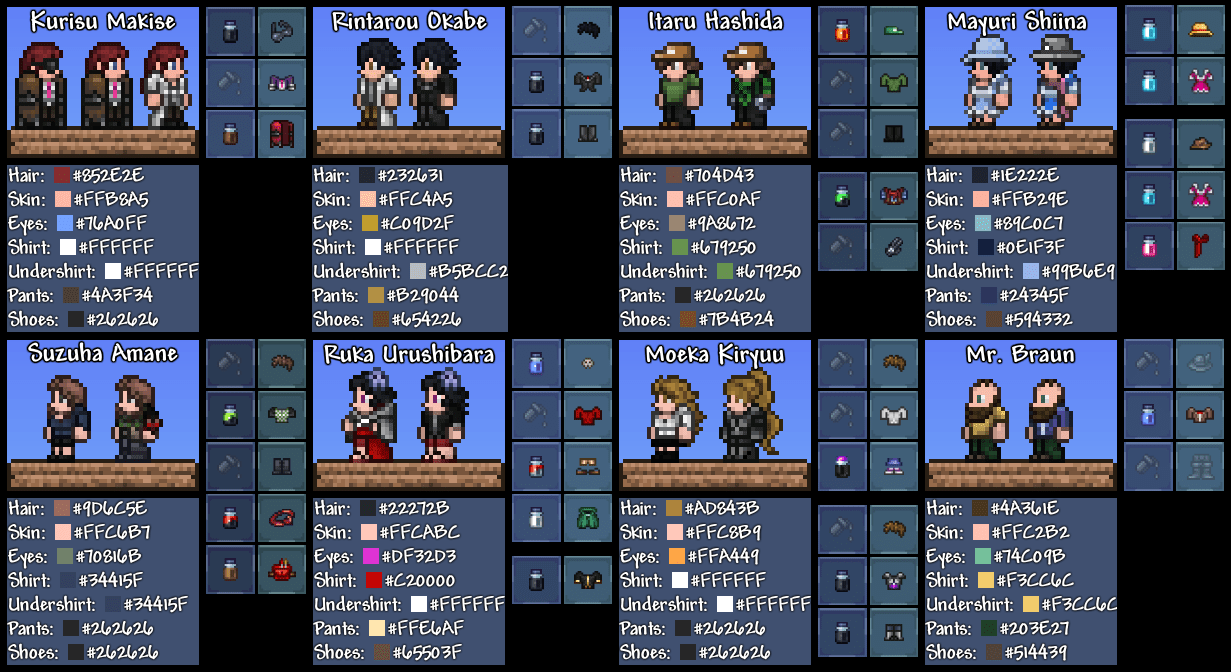 Steins;Gate character Vanity sets in Terraria r/steinsgate