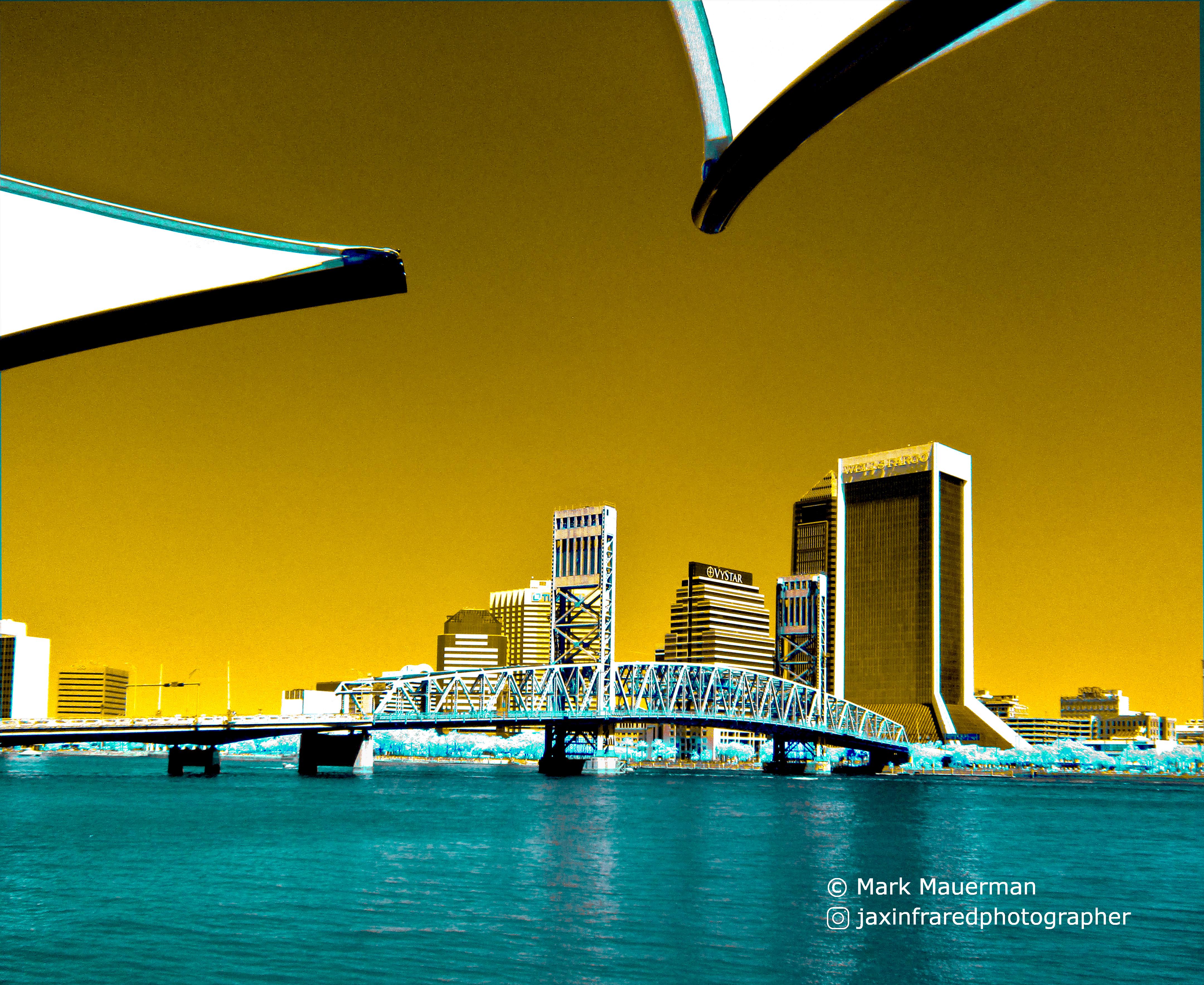 Infrared photo of downtown Jacksonville as seen from south bank