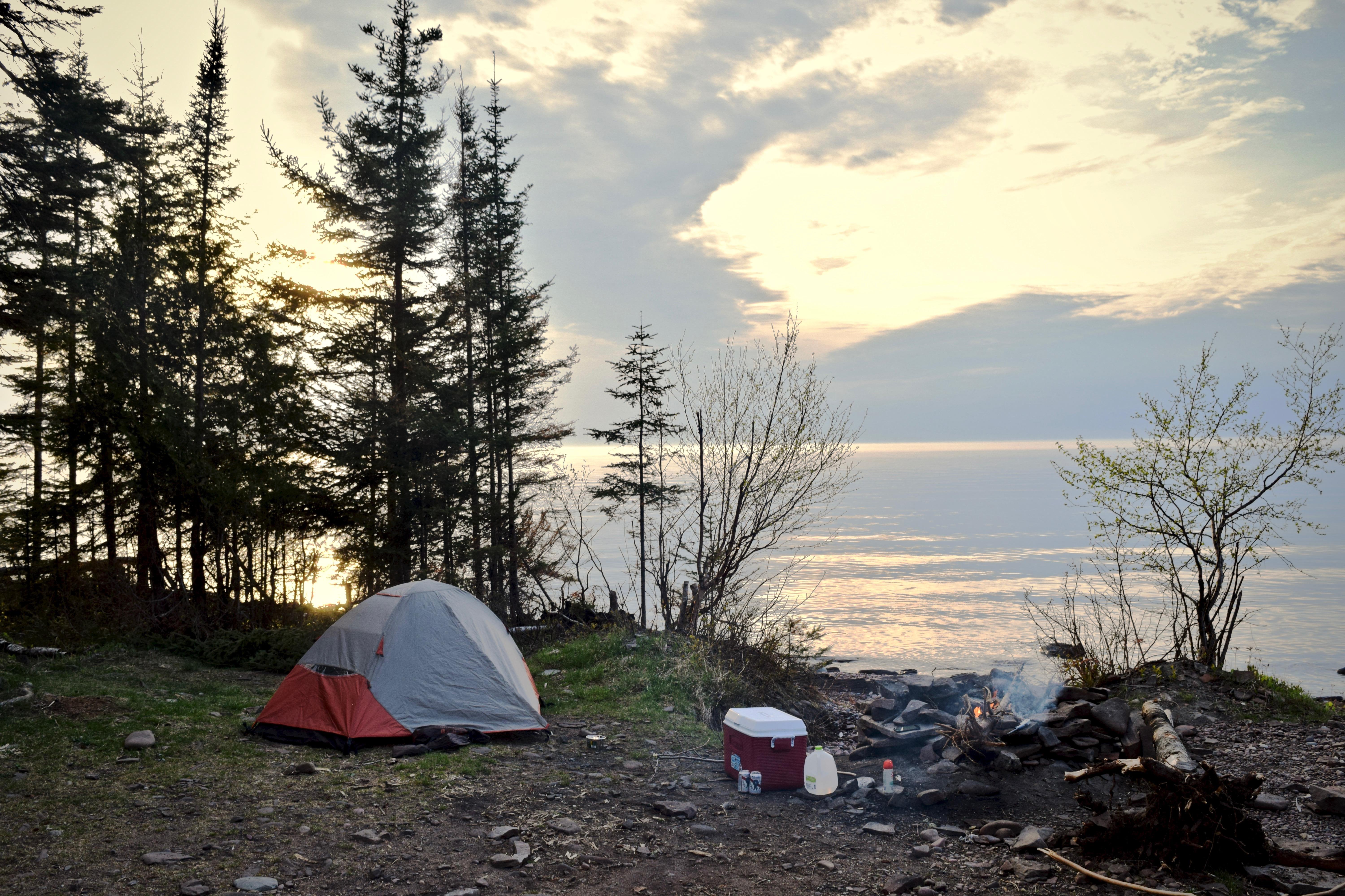 My campsite on Lake Superior last night. Nothing beats free camping and
