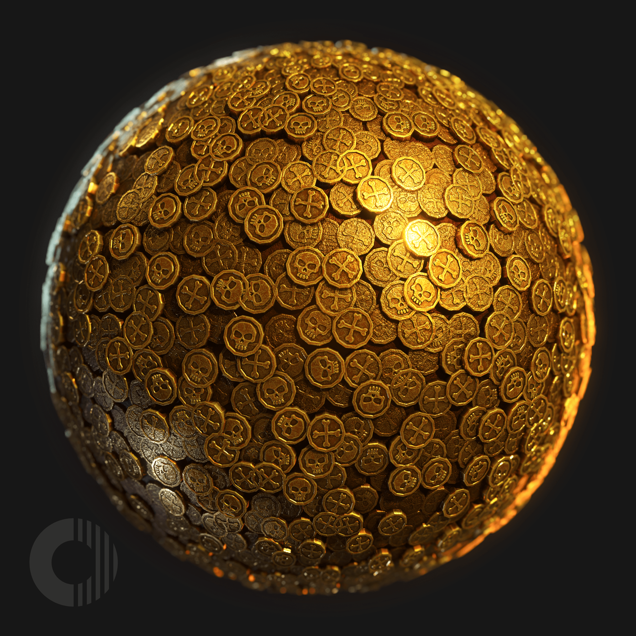Stylized Coins Material Made using Substance Designer