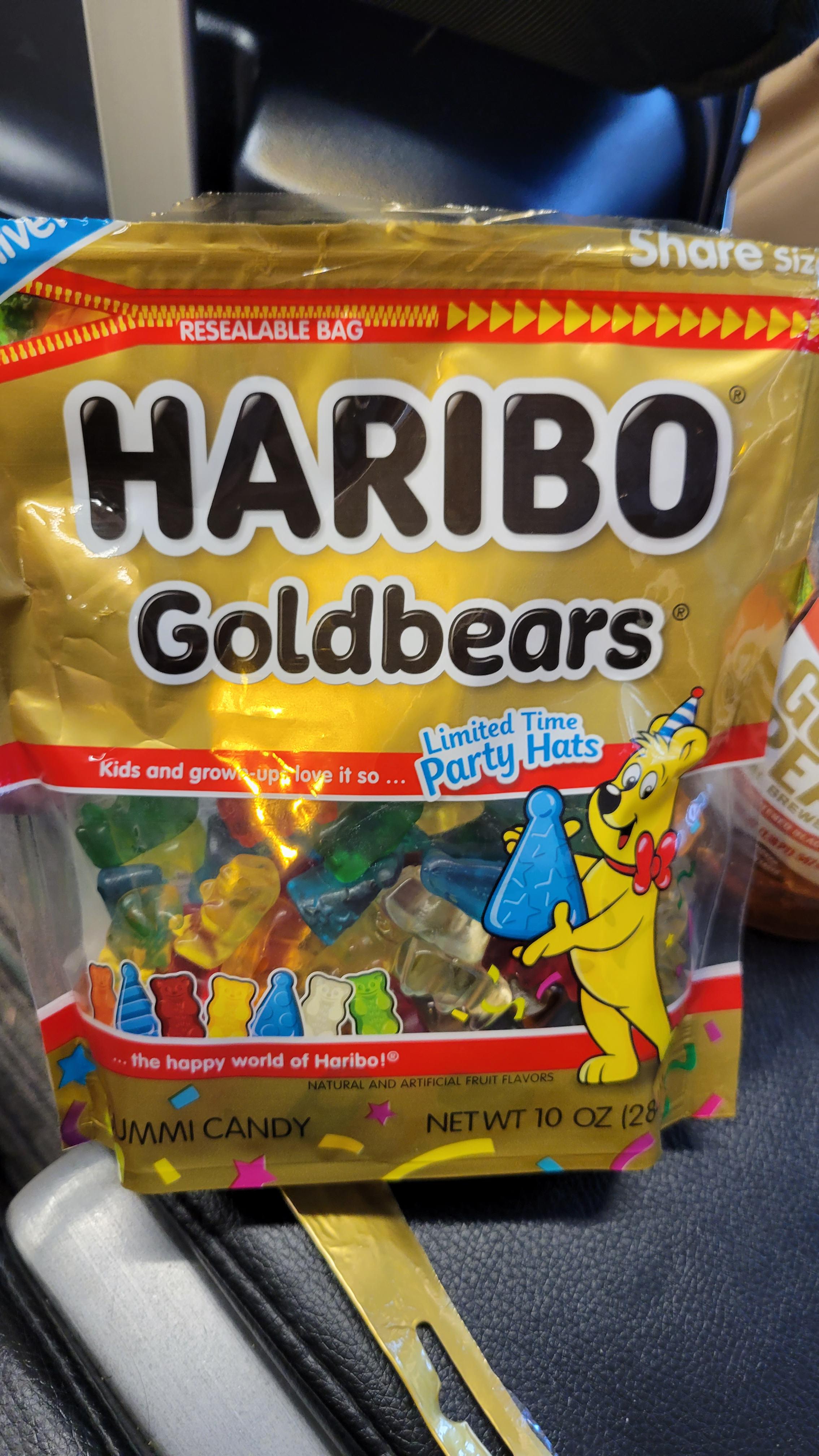 Haribo Goldbears are including blue party hats for their 100th