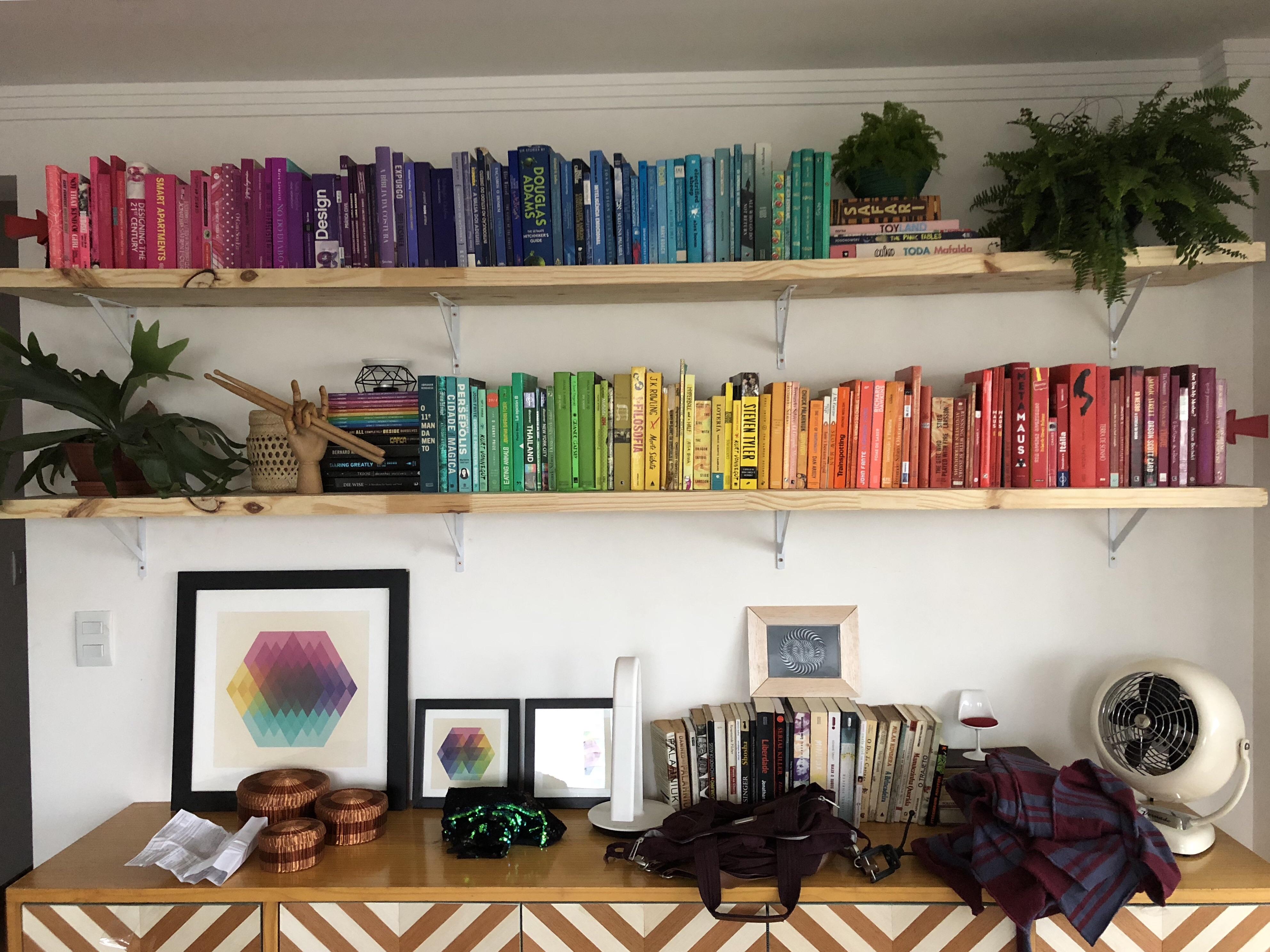 My ever growing color coded bookshelf r/bookshelf