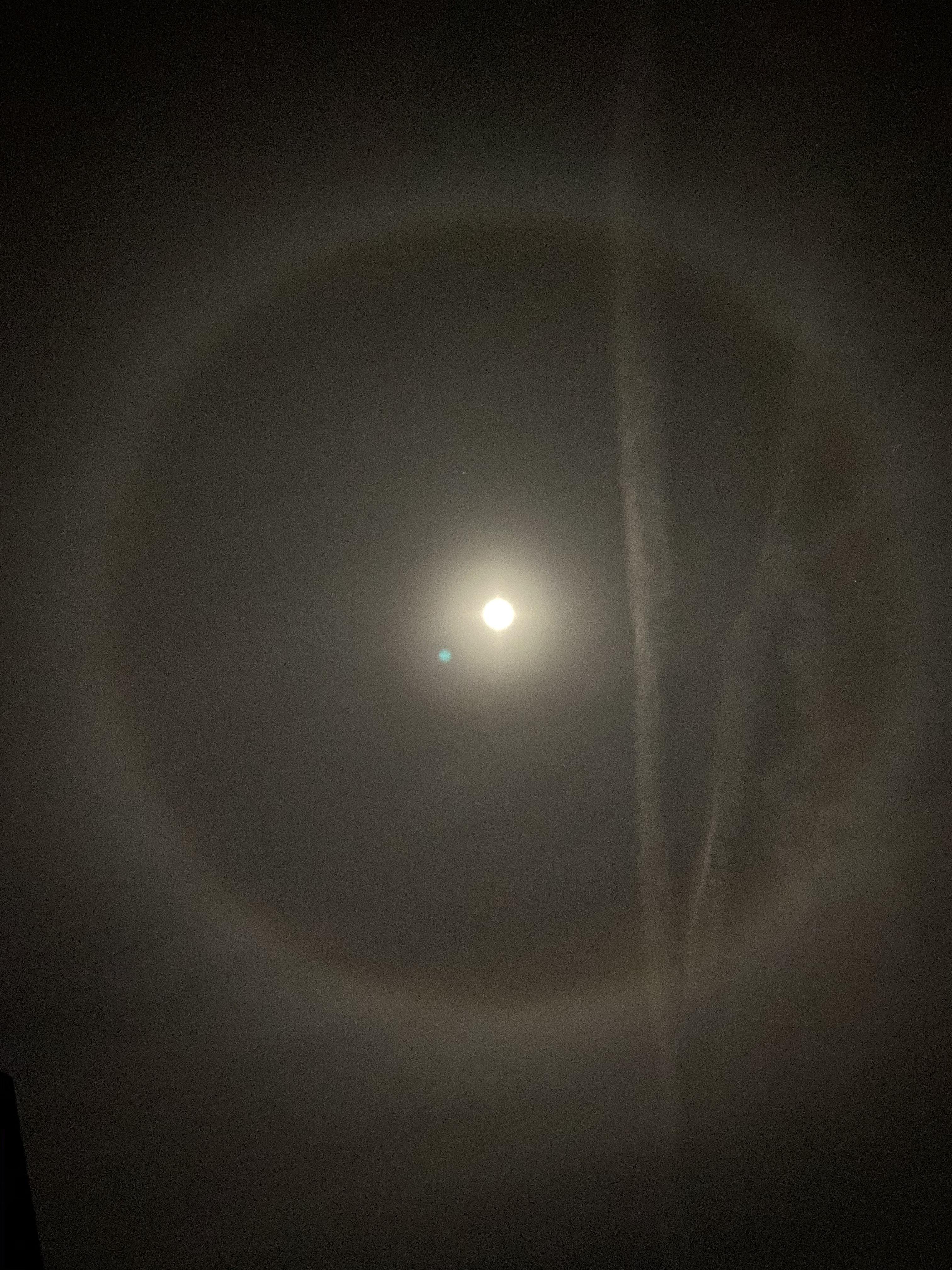 This picture of a ring around moon I took last night. [OC] r