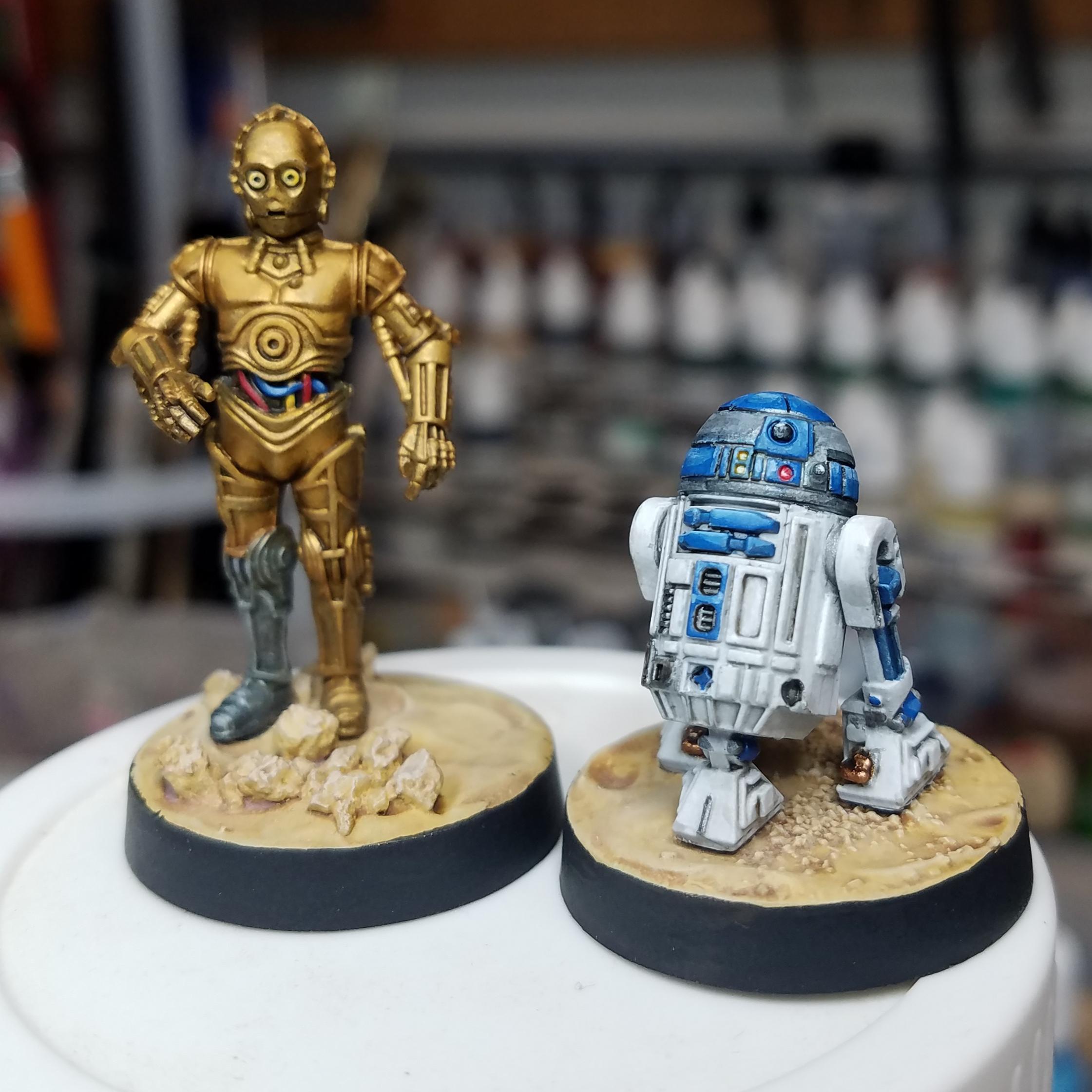 R2 and 3P0 from Star WarsLegion. r/minipainting