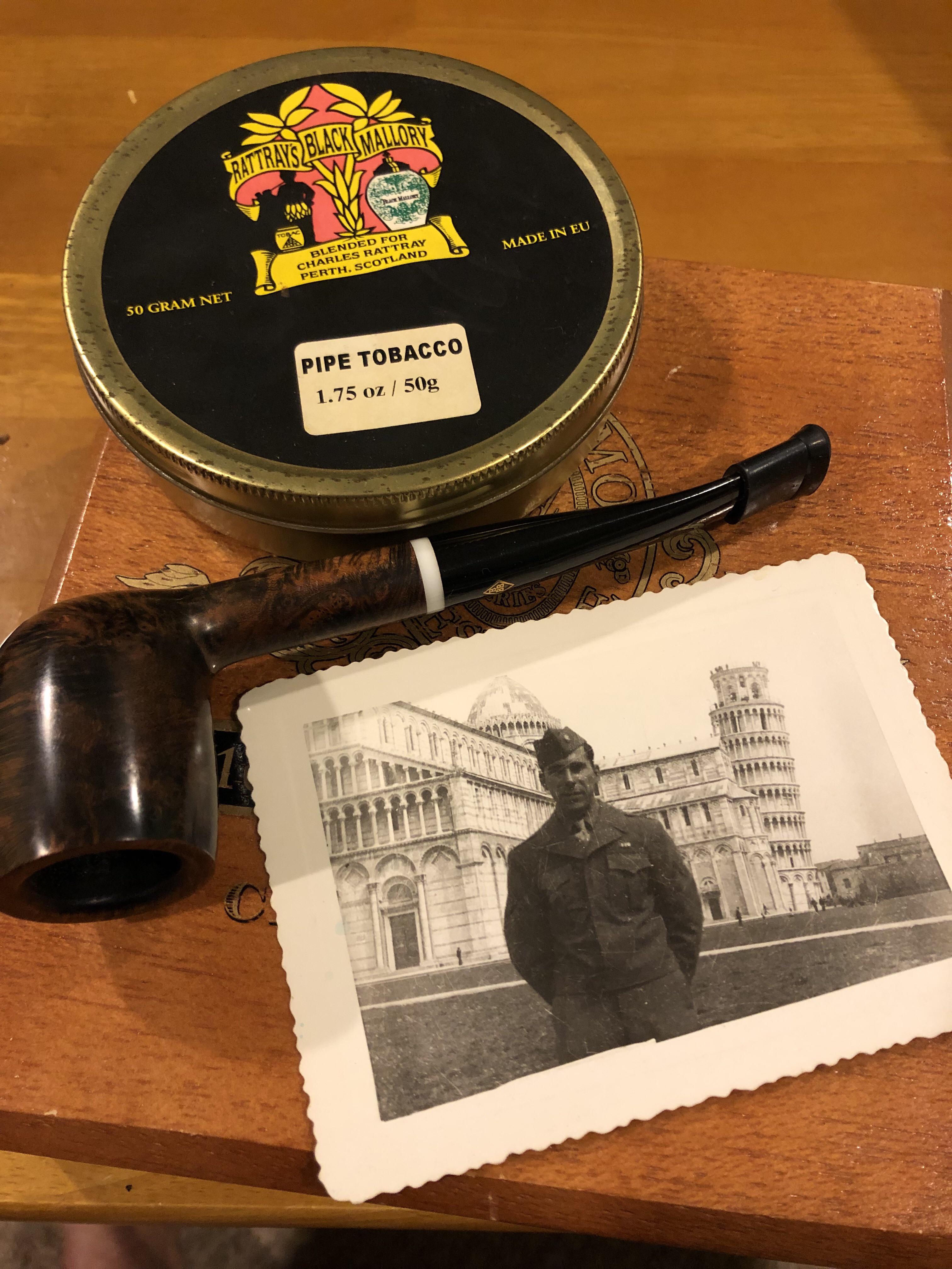 My grandfather’s Pipe and a picture of him from ‘44 r/PipeTobacco