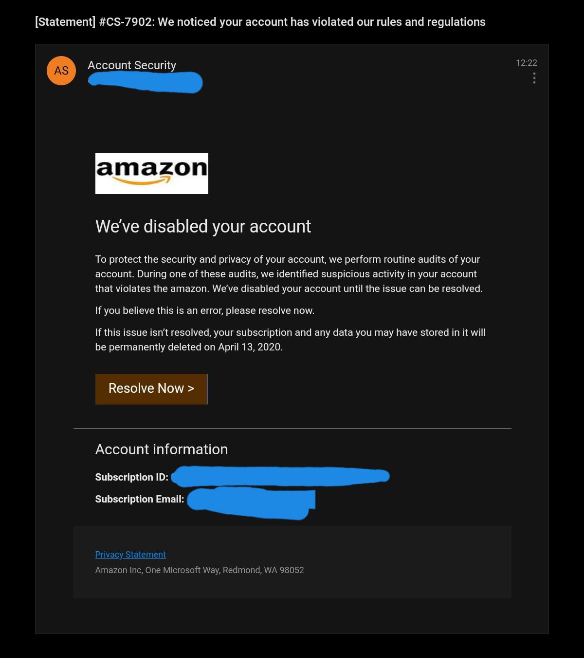 If you recive this fake email from Amazon and open it, they ask you to