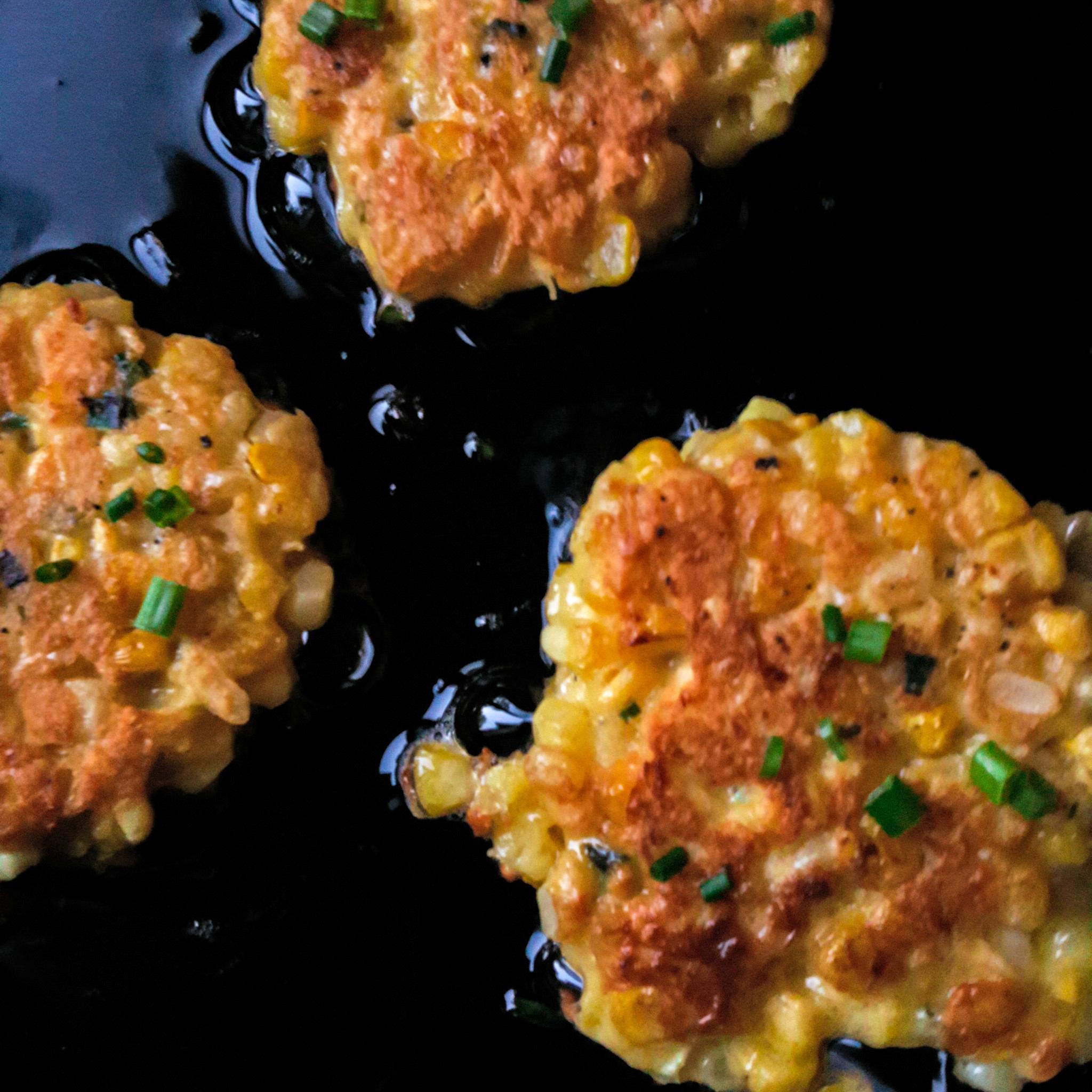 [Homemade] Corn Fritters in cast iron. r/food