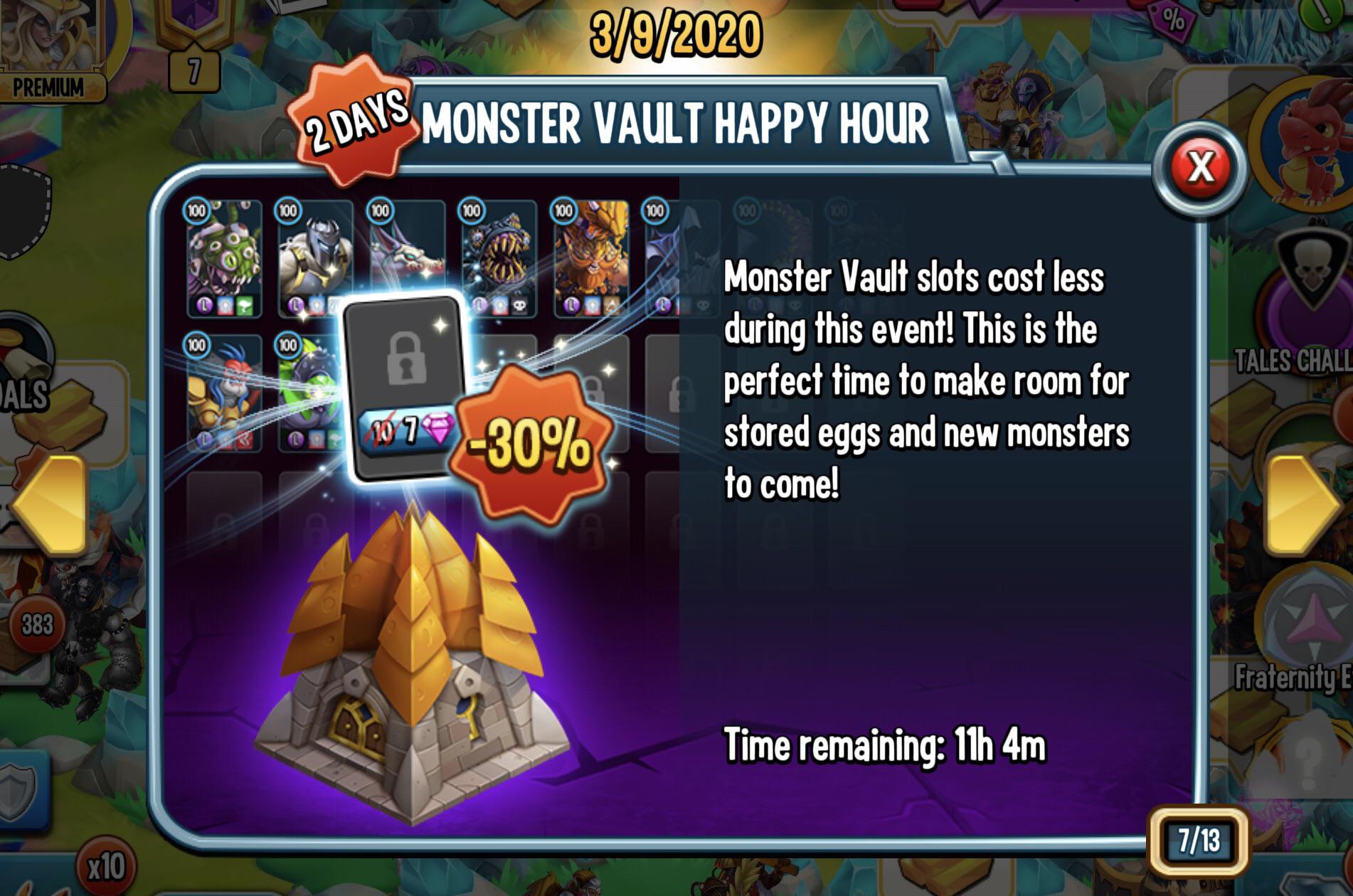 Monster Vault. This posting in the game states you can save eggs in the
