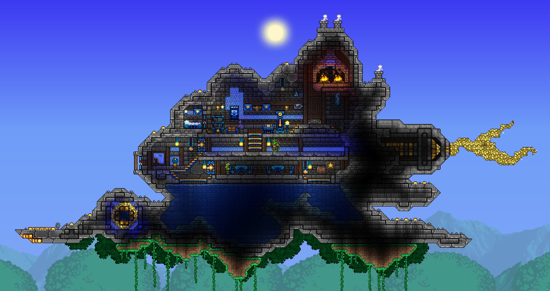 Made a fancier sky fishing pond. r/Terraria
