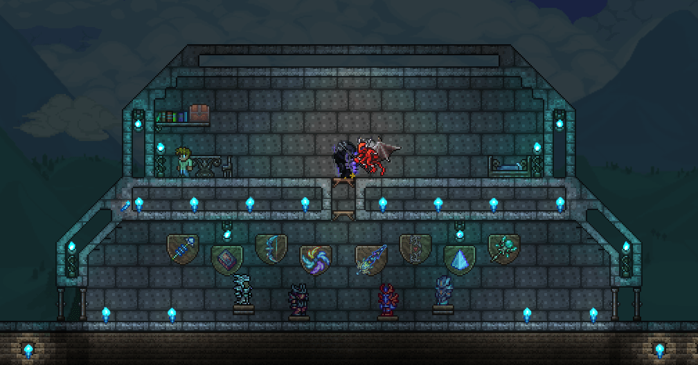 My first build, a `shrine` to my first Calamity playthrough r/Terraria