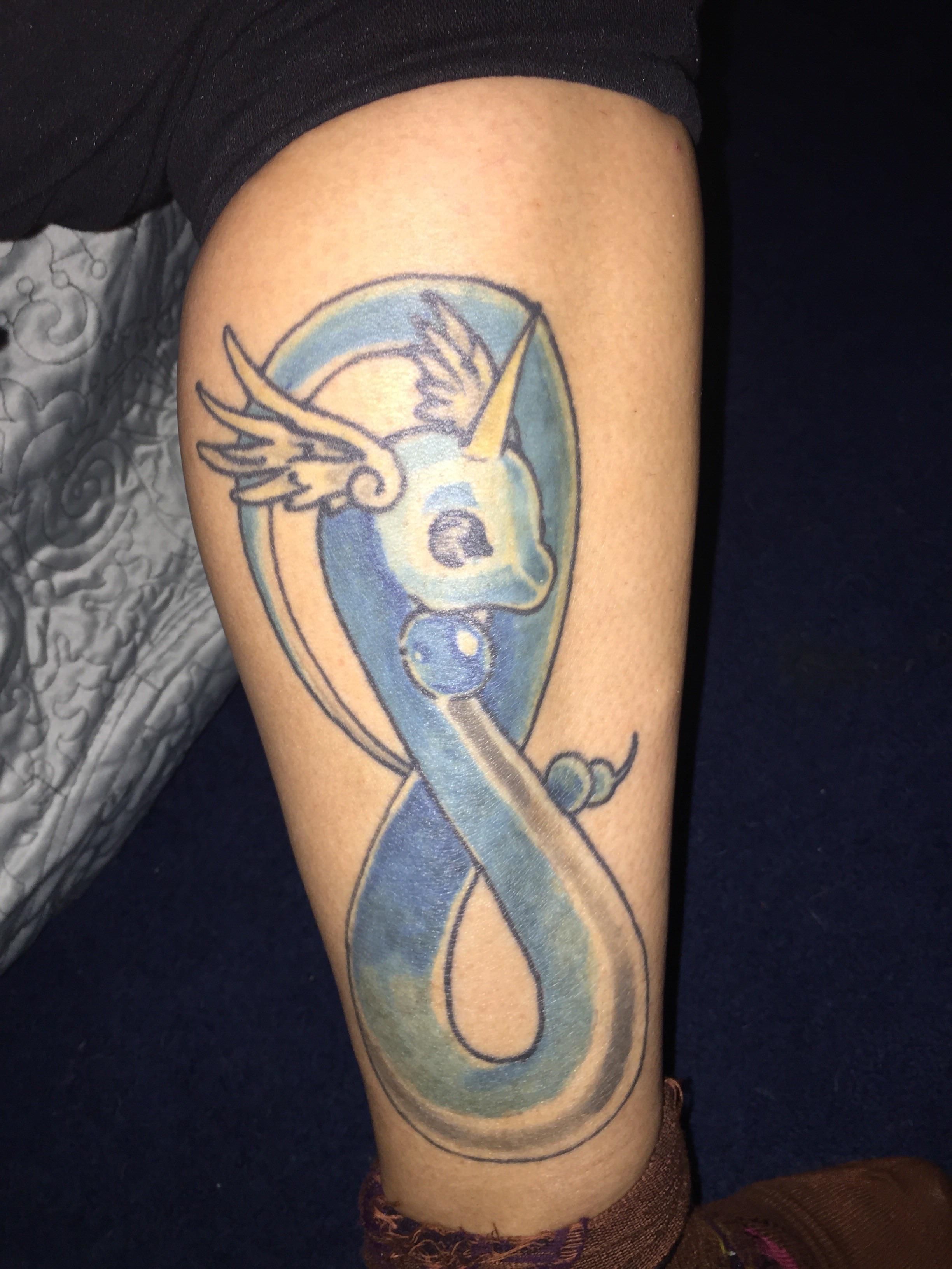 Since I’ve seen others posting their tattoos, here’s my Dragonair, when