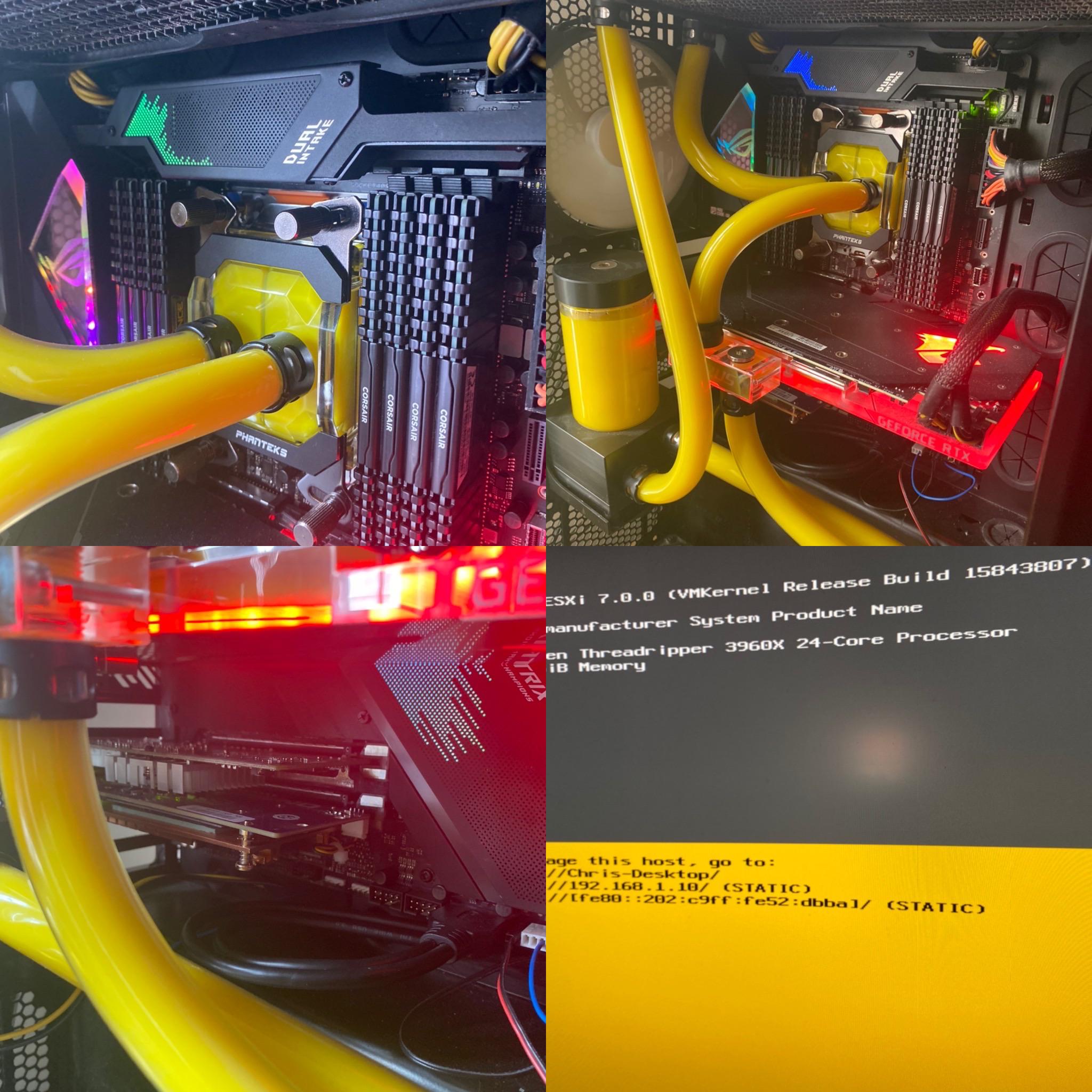Watercooled Threadripper 3960X VMware lab r/homelab