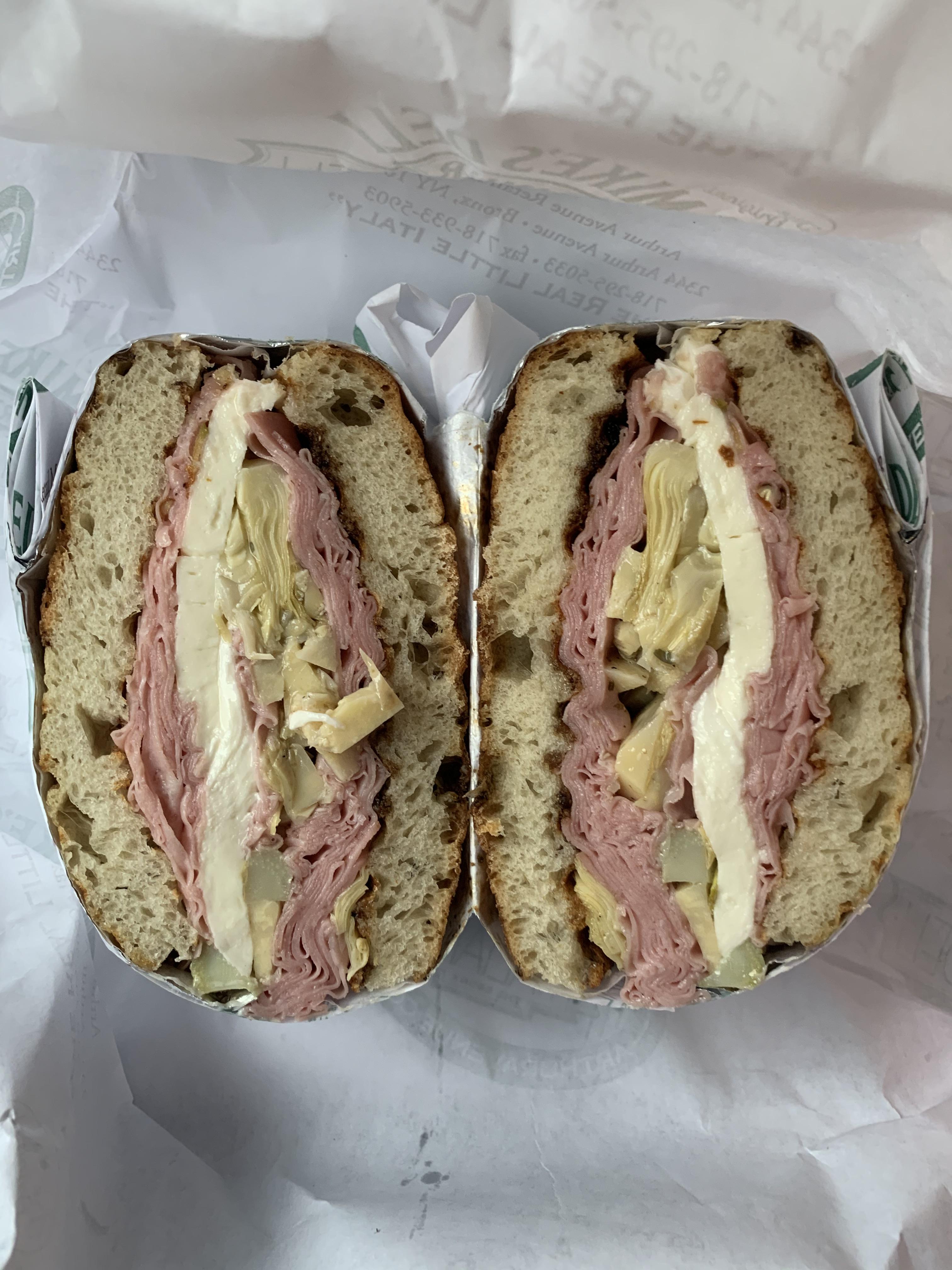 Mortadella, fresh mozzarella, and roasted artichoke sandwich r/FoodPorn