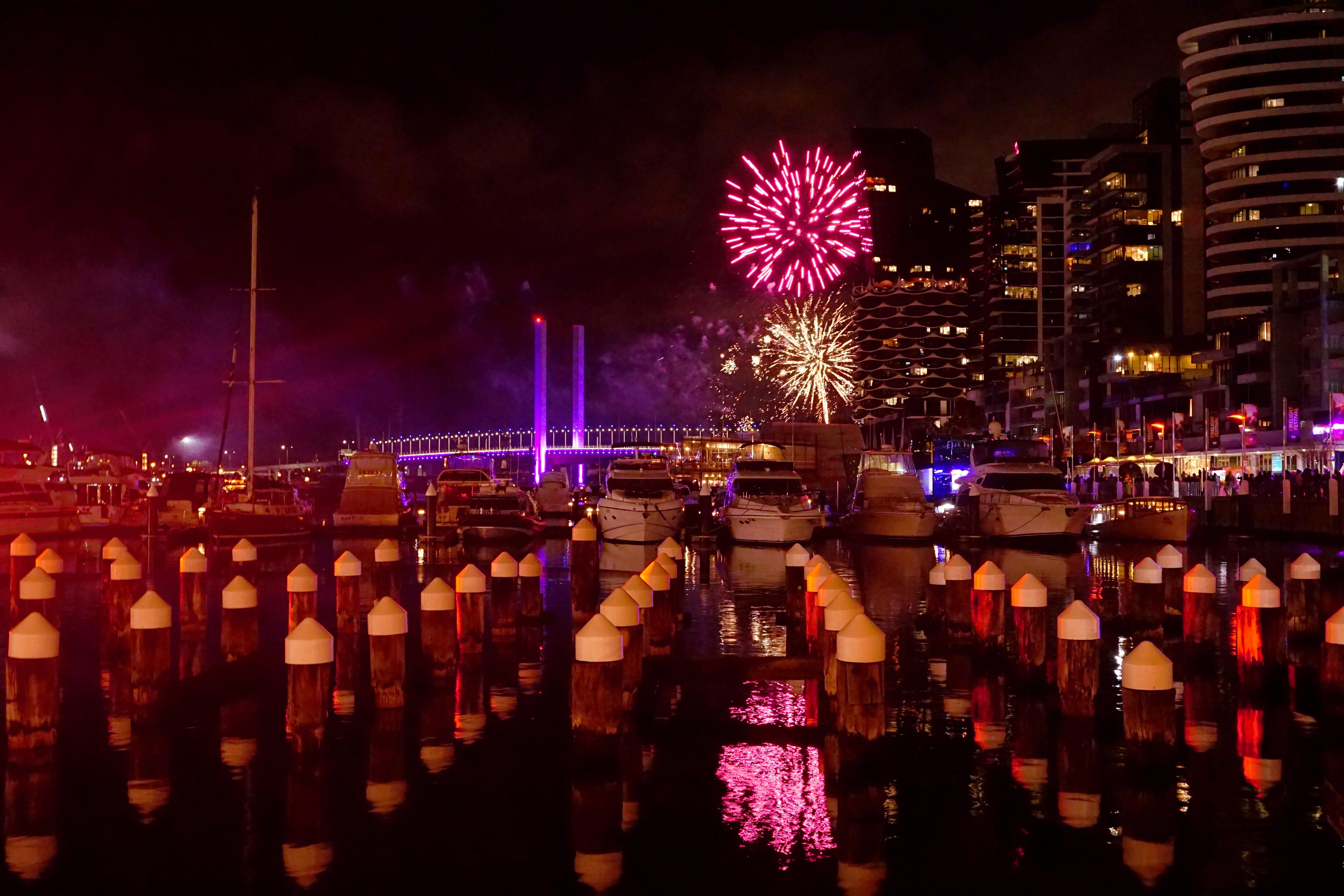 Firelight festival docklands Melbourne, Australia r/CityPorn