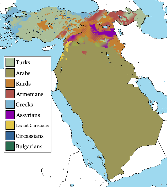 A 2020 ethnic map of a Turkey that never joined World War 1 r