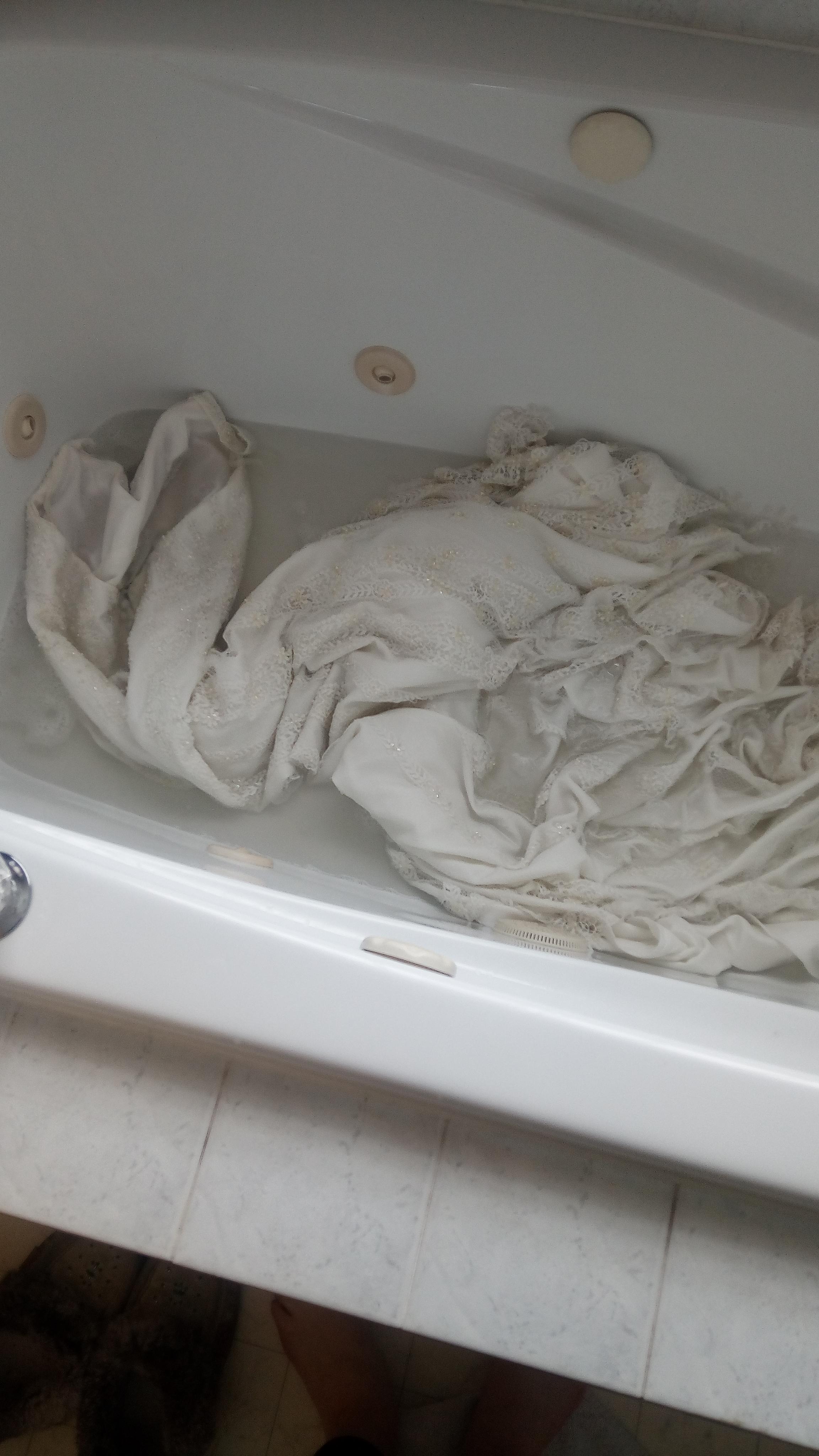 I washed my wedding dress. r/weddingdress
