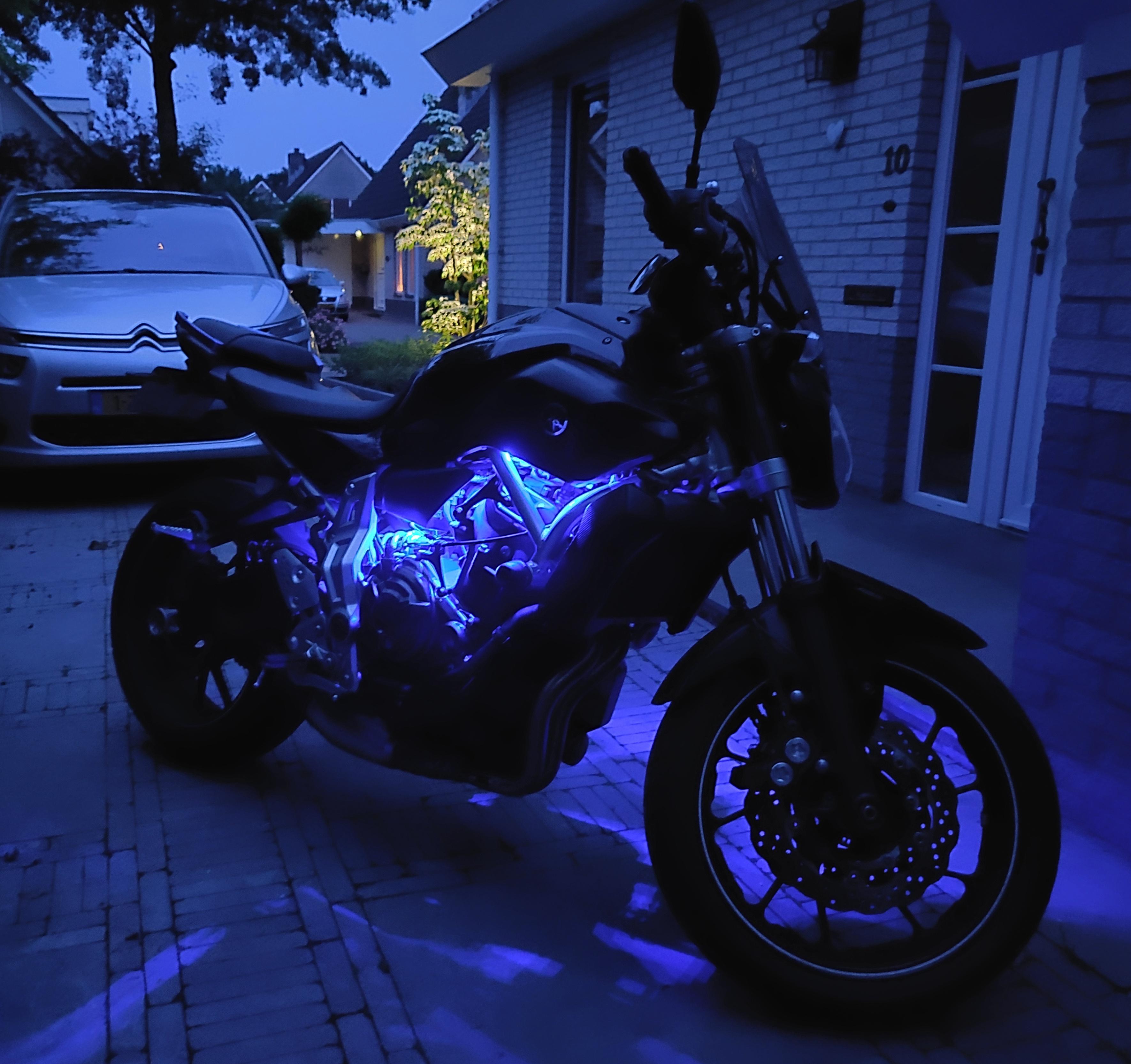 Installed underglow on my MT07. Cool or lame? Gallery in the comments