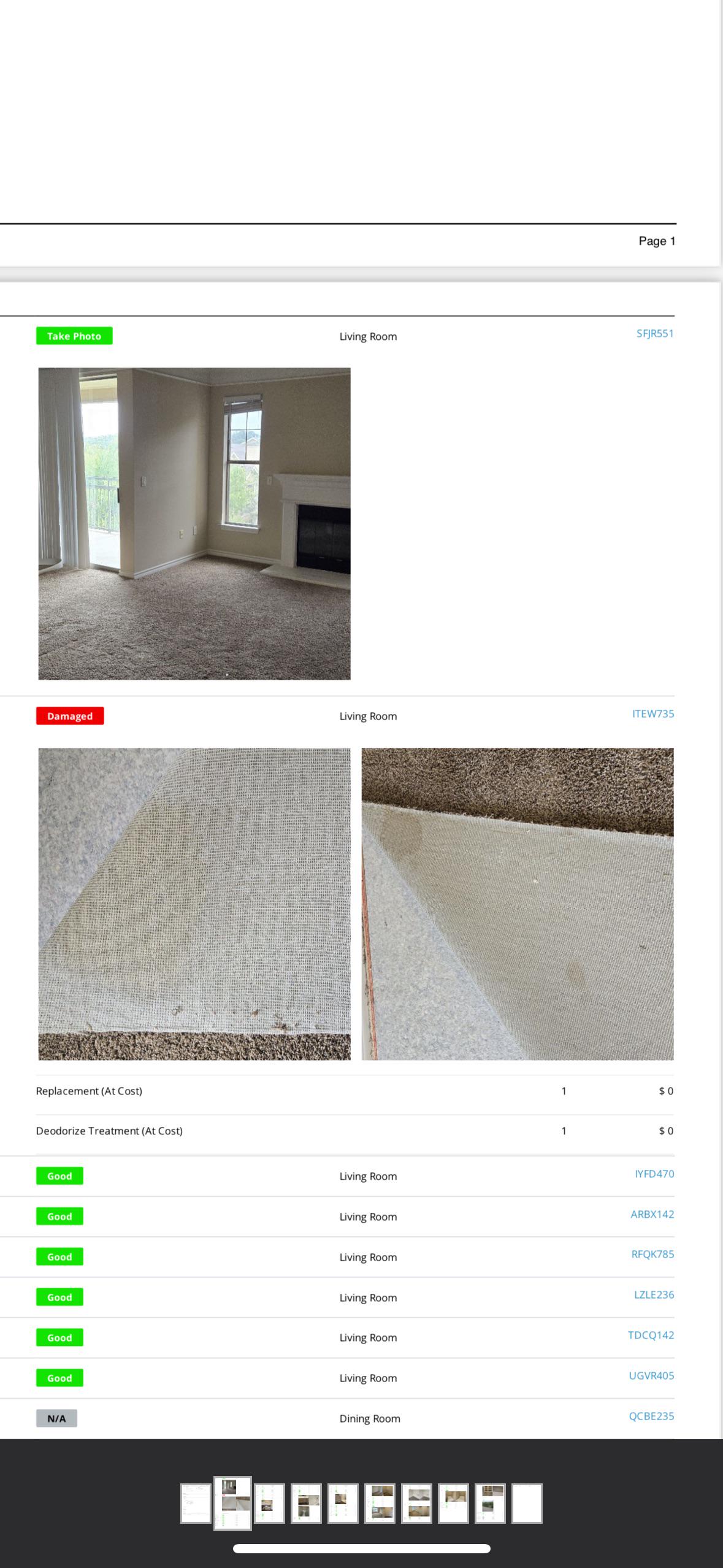 Being charged 1182 to replace the carpet for two stains on the bottom