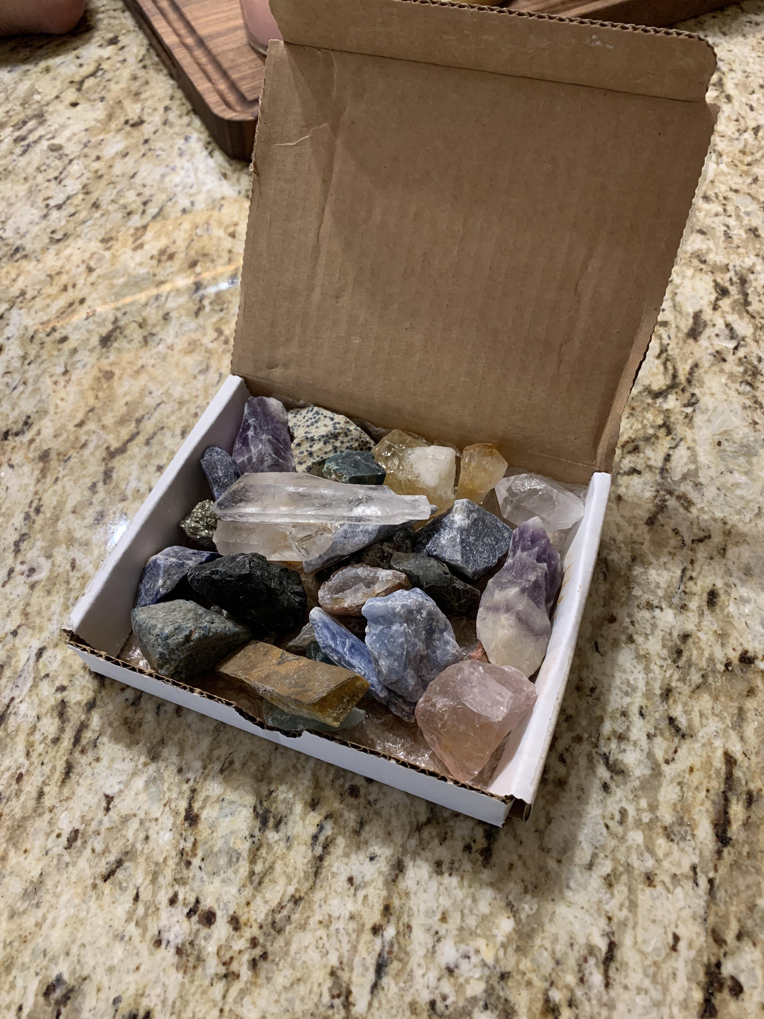 Ordered bulk assorted crystals so excited to go through them! r