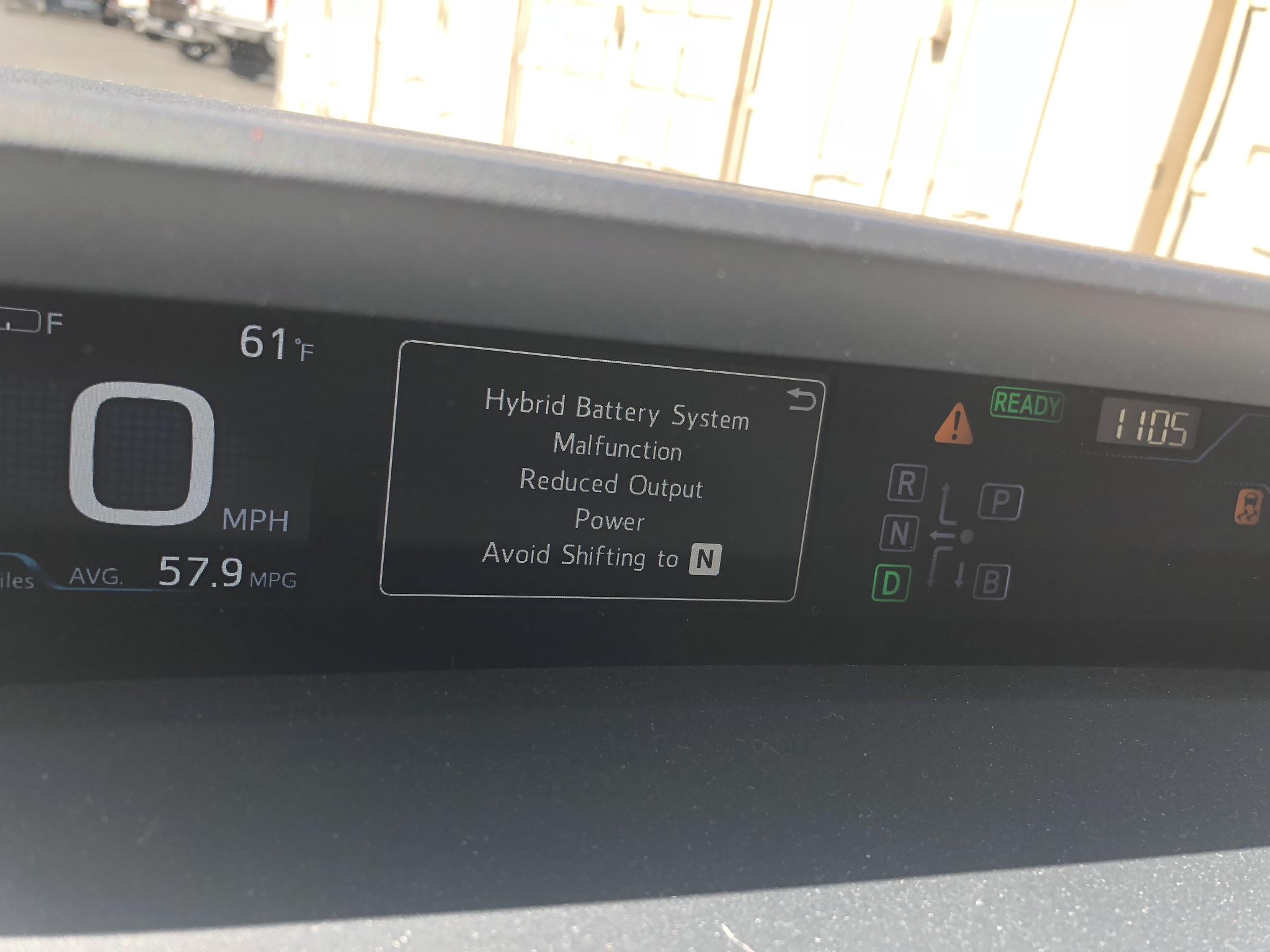 Hybrid Battery System Malfunction Reduced Output Power Avoid Shiftin to