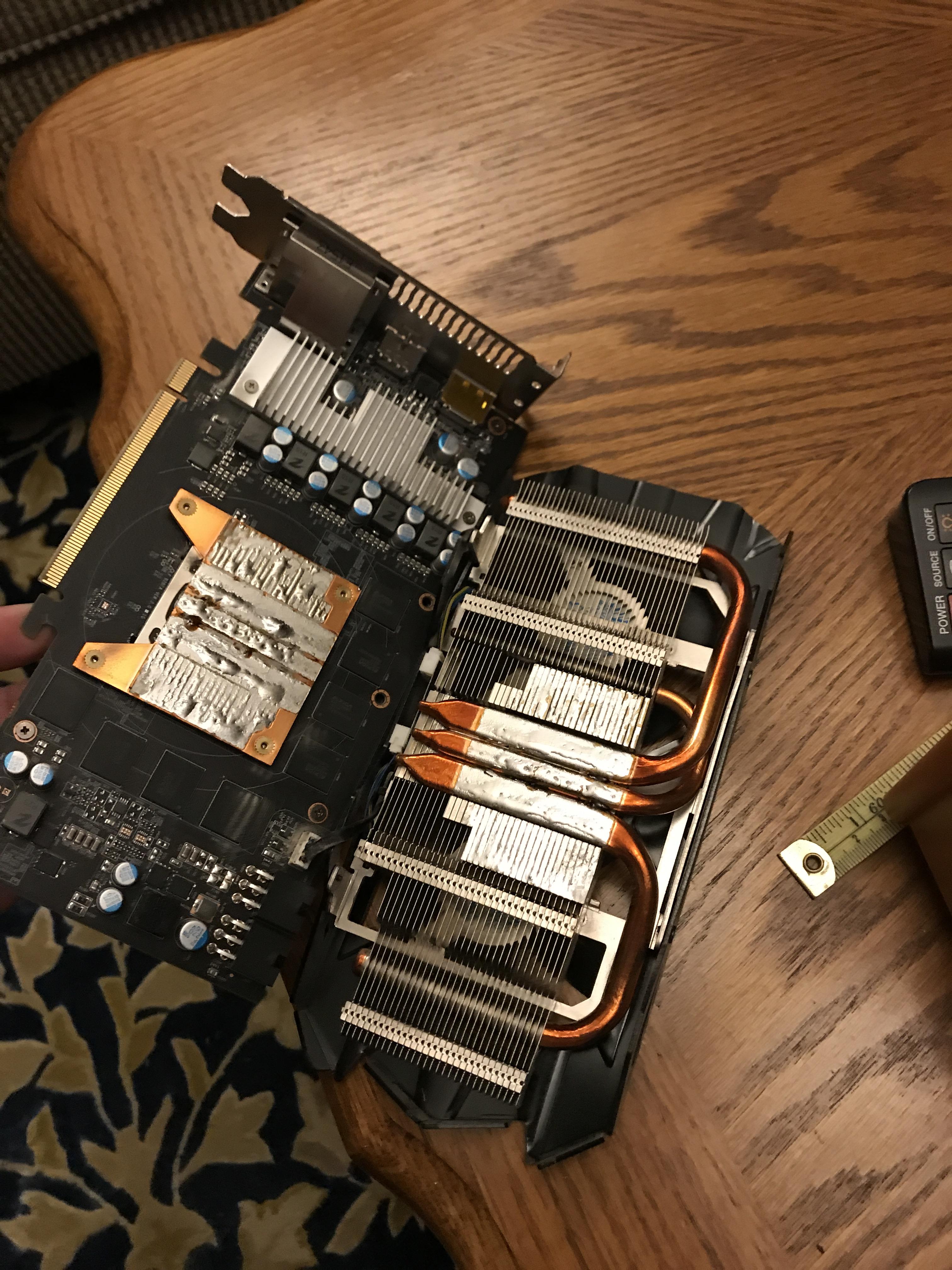 My GPU split in half today : r/pcmasterrace